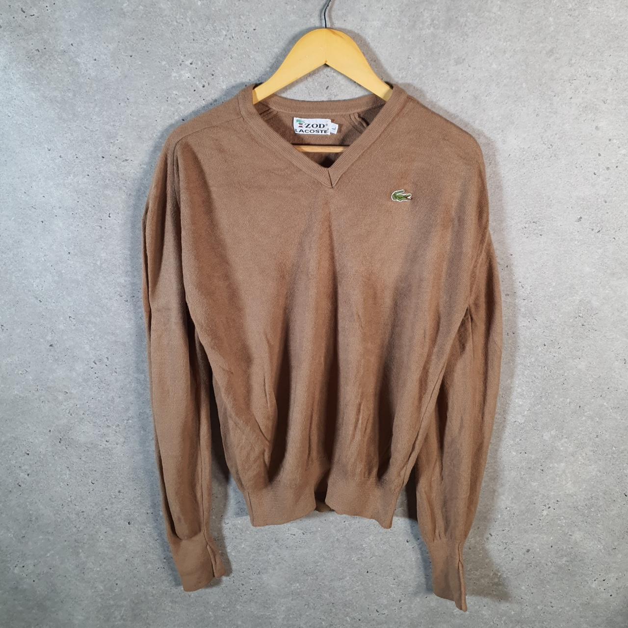 Vintage Izod Lacoste 90s Sweatshirt Men’s Small Brown Pullover Logo Y2K Jumper Logo