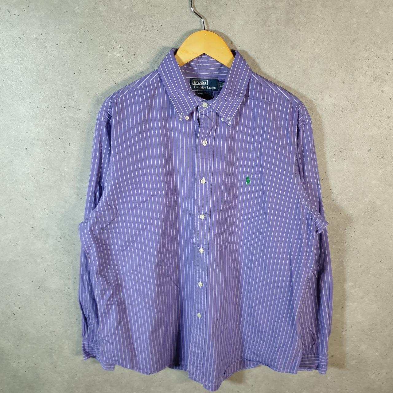 Vintage Ralph Lauren Button Down Shirt Men’s XL Custom Fit Striped Pony Cotton
