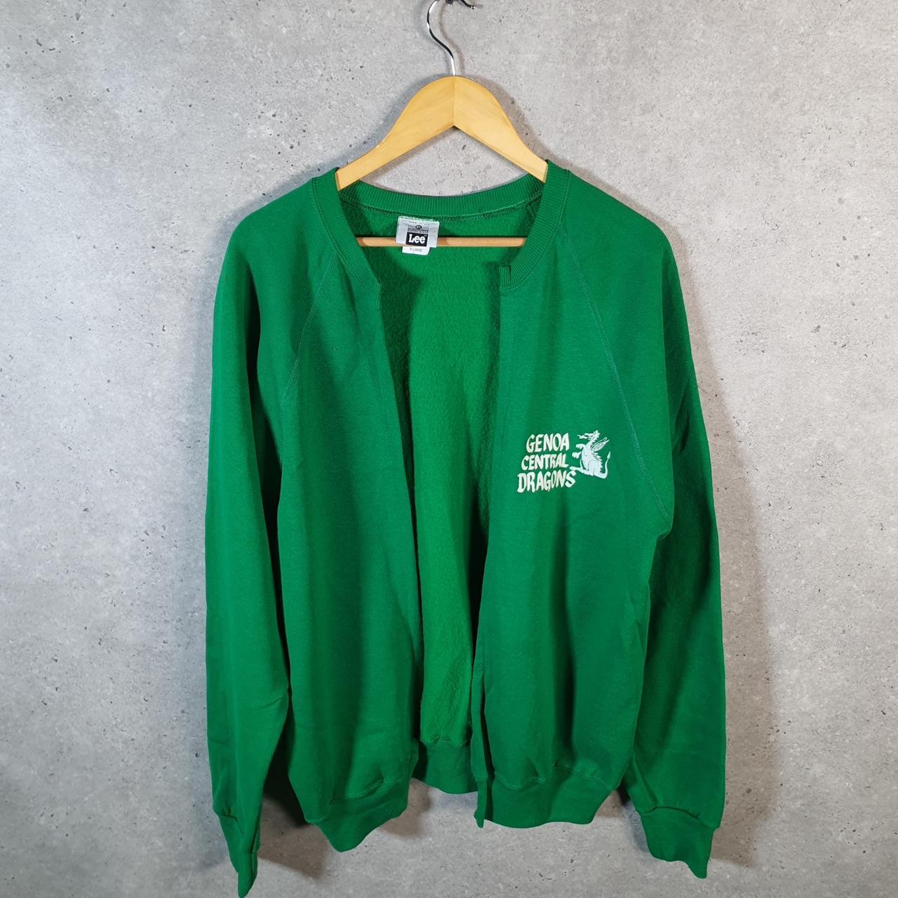 Vintage Lee Midweight Sweatshirt Men’s XL Green USA Genoa Central Dragons Pullover