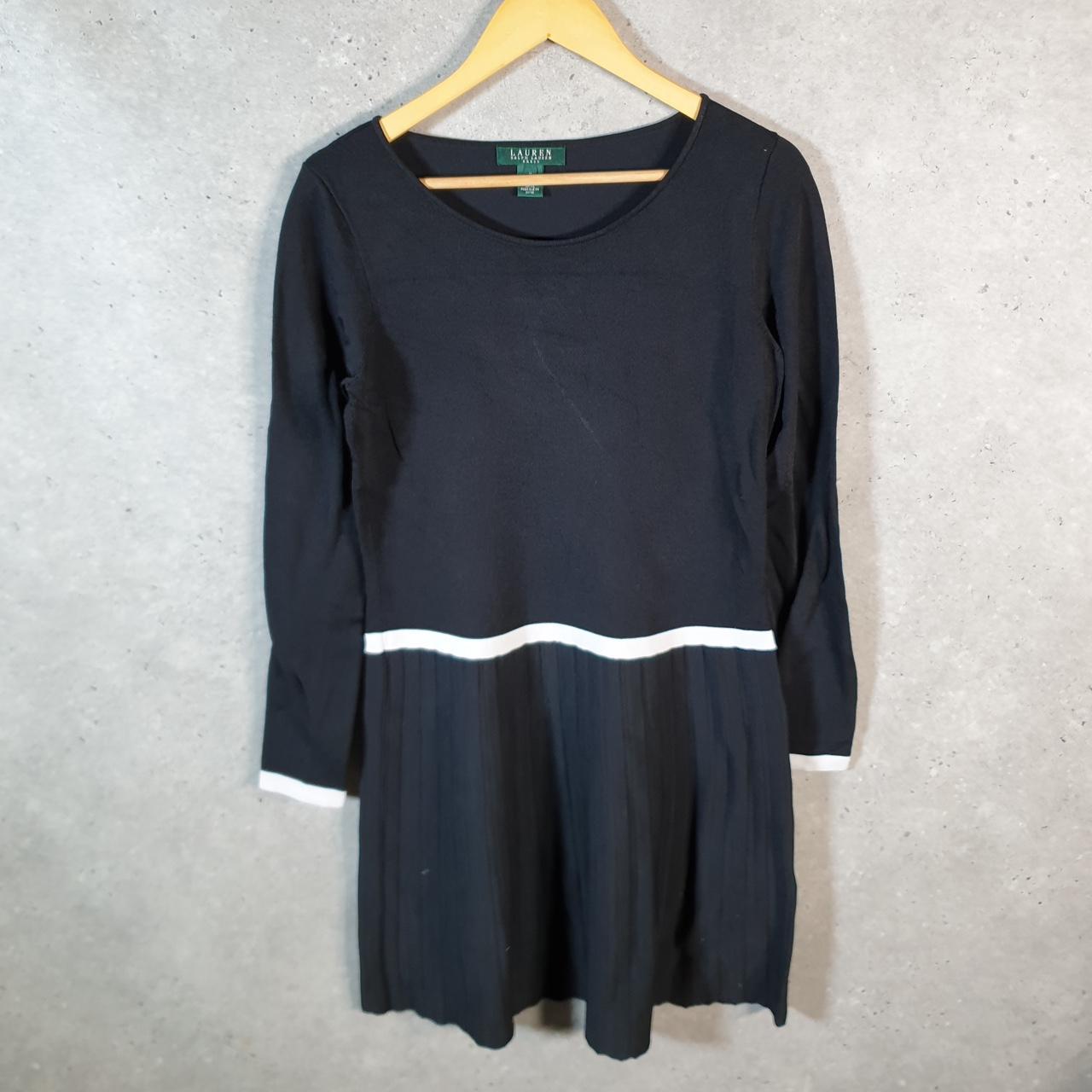Vintage Ralph Lauren Polo Dress Knit Sweater Womens XL Black Cotton Pullover