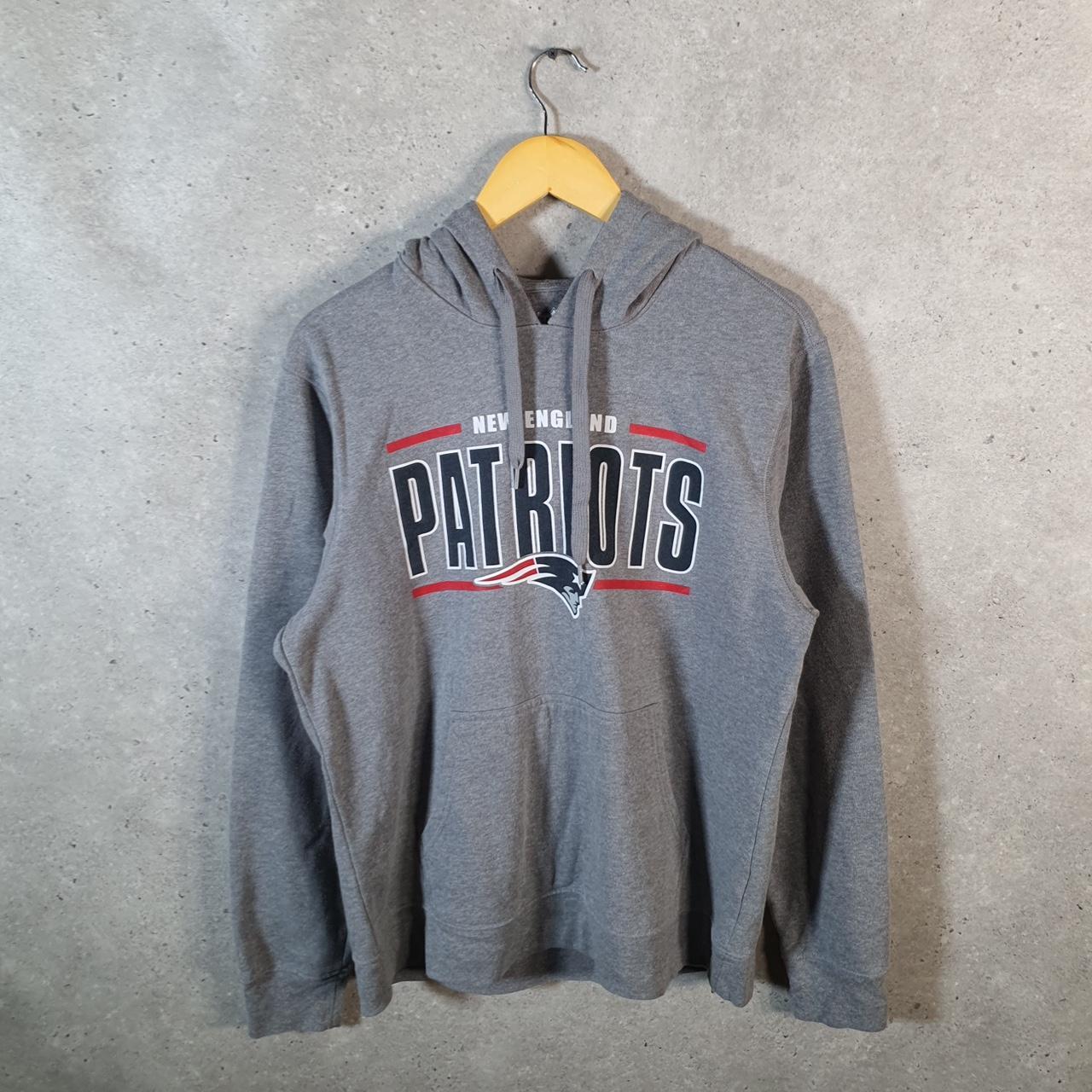 Vintage NFL New England Patriots Hoodie Mens Large Grey Pullover USA Pro Sport