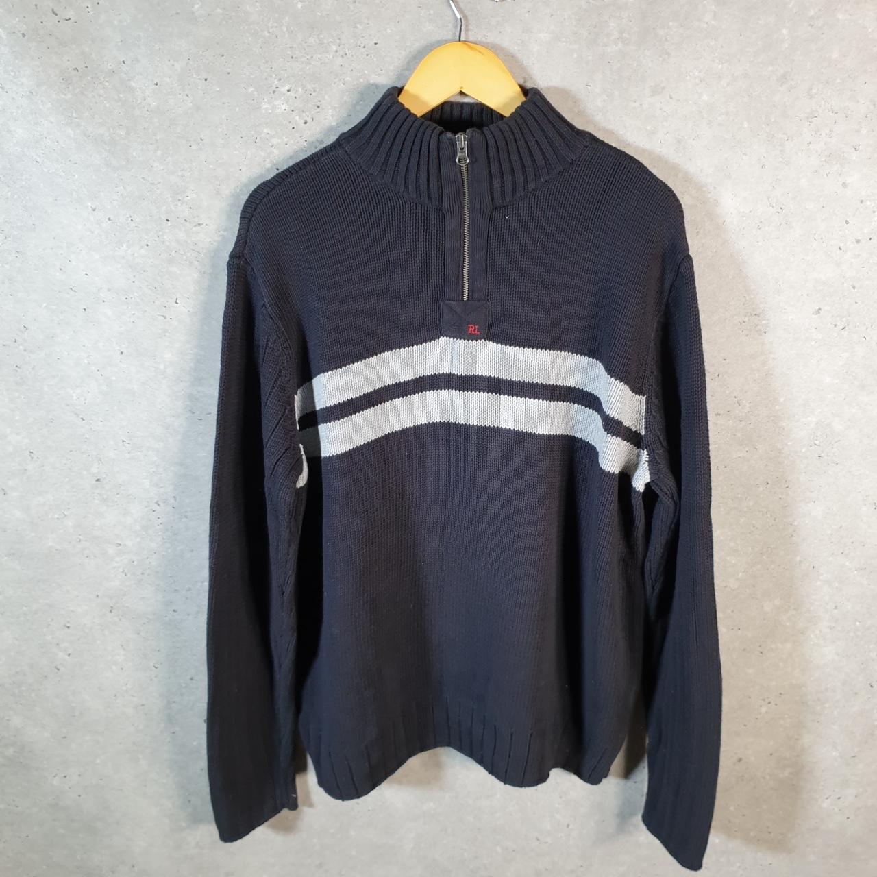 Vintage Ralph Lauren Polo Jeans Company 1/4 Zip Sweatshirt Men’s 2XL Black Pullover