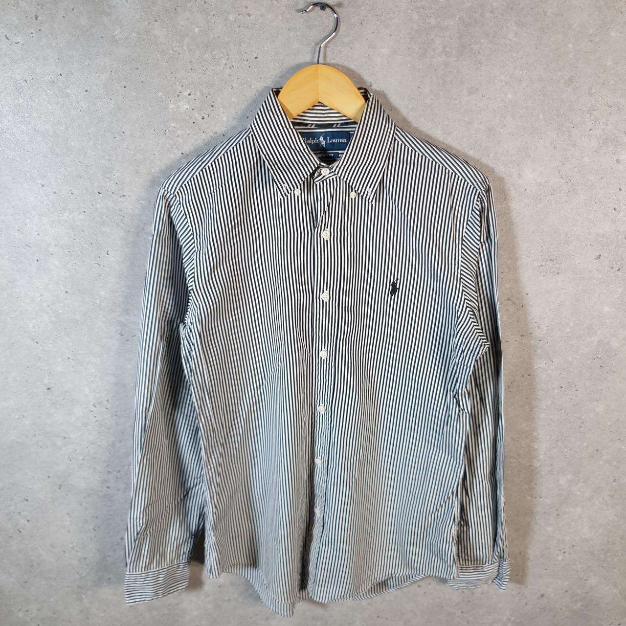 Vintage Ralph Lauren Button Down Shirt Men’s Small Custom Fit Striped Pony Cotton