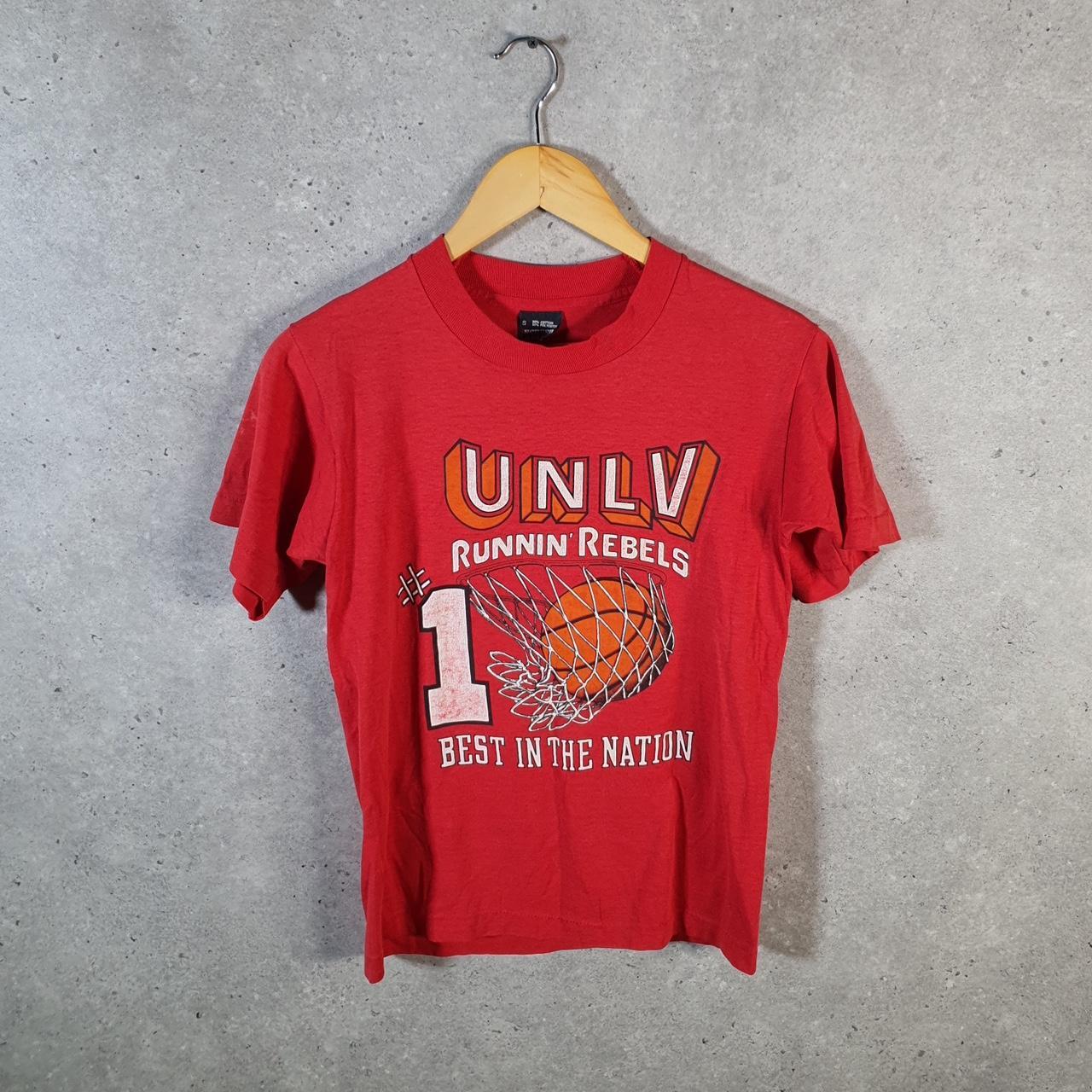 Vintage Screen Stars Best UNLV Rebels Basketball USA Single Stitch T Shirt Men’s Small Red Big Fish Vintage