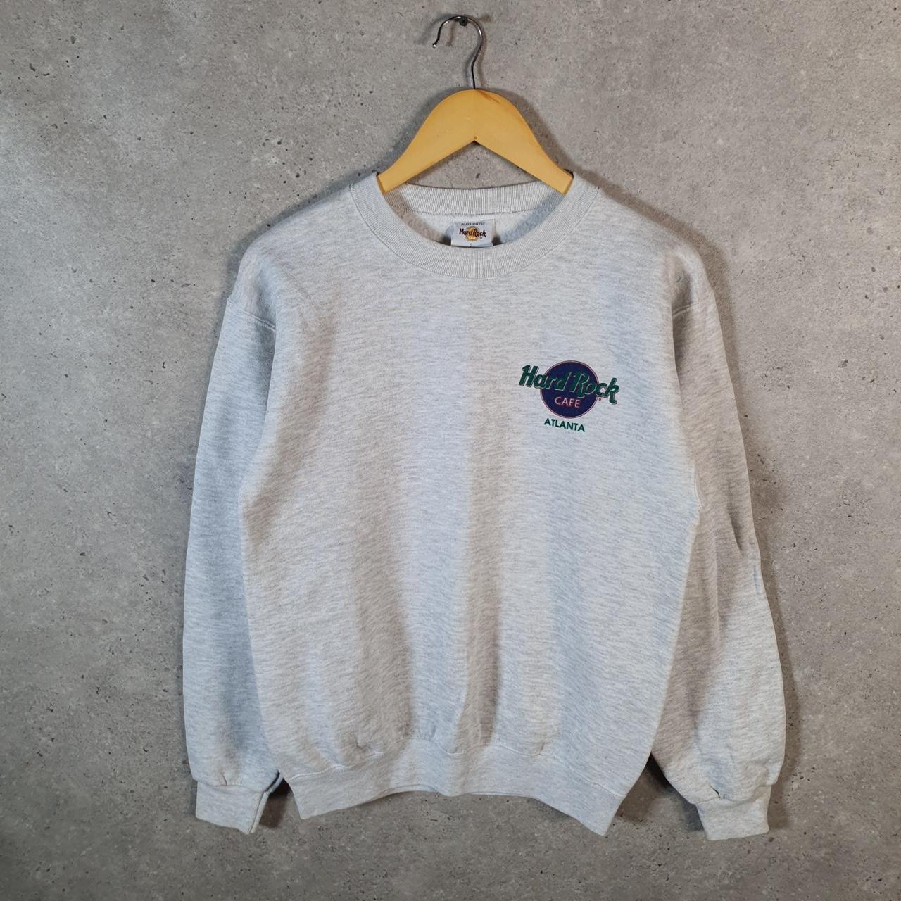 Vintage Hard Rock Cafe Atlanta Rock N Roll Sweatshirt Mens Small Grey USA