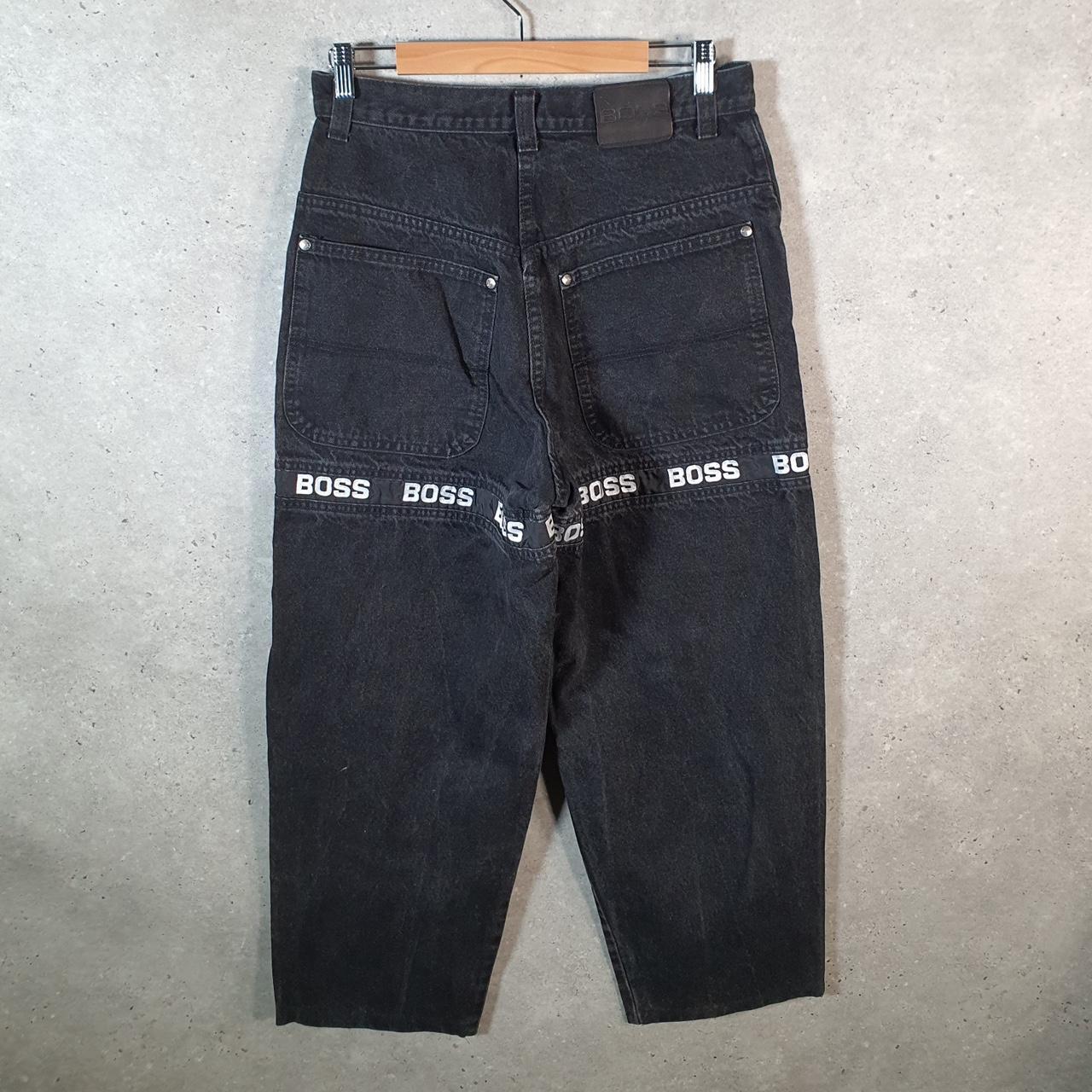 Vintage Boss Baggy Y2K Hip Hop Jeans Mens W32 Grey Denim Wide Leg Big Fish Vintage