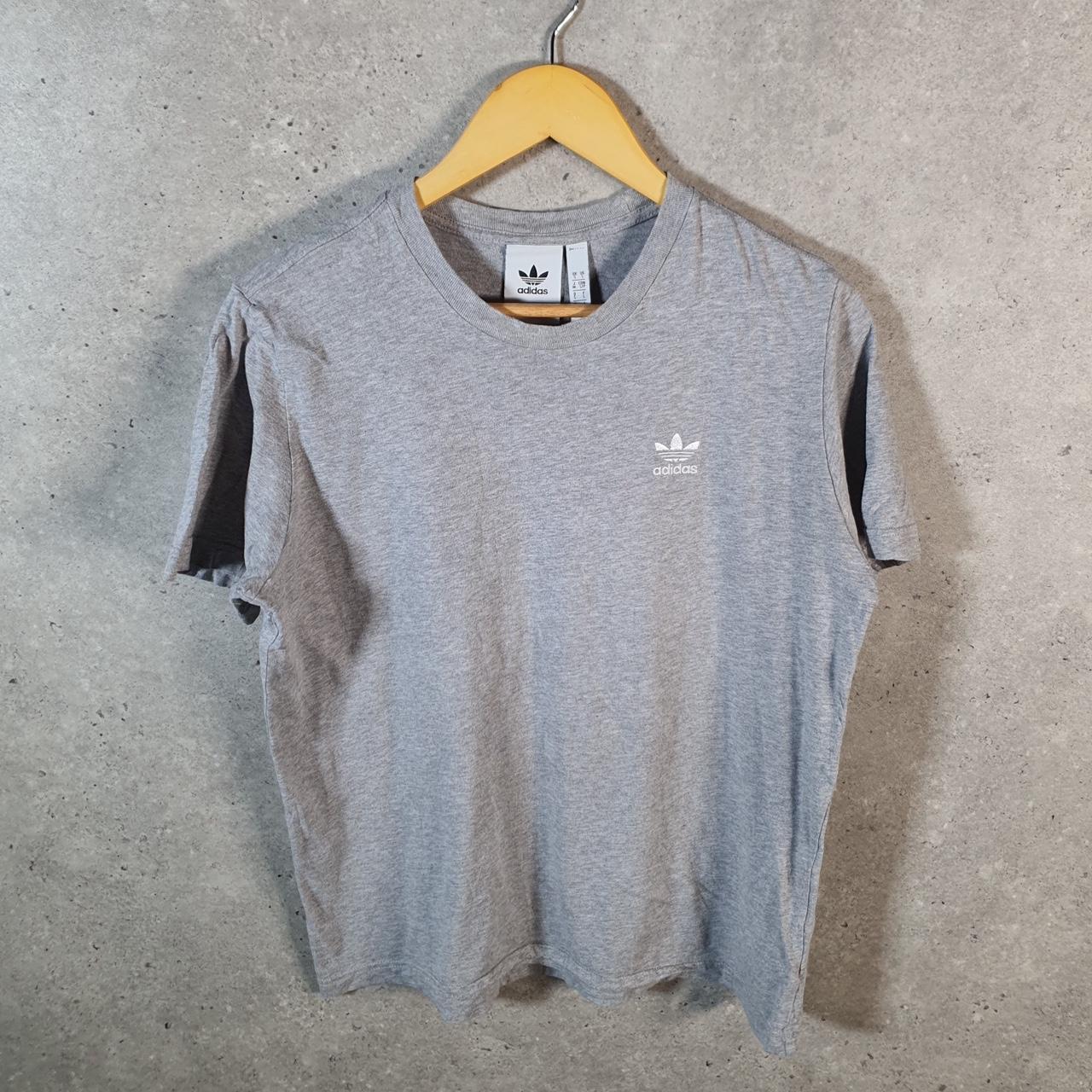 Vintage Adidas Trefoil Retro T Shirt Men’s Small Grey Three Stripes Logo