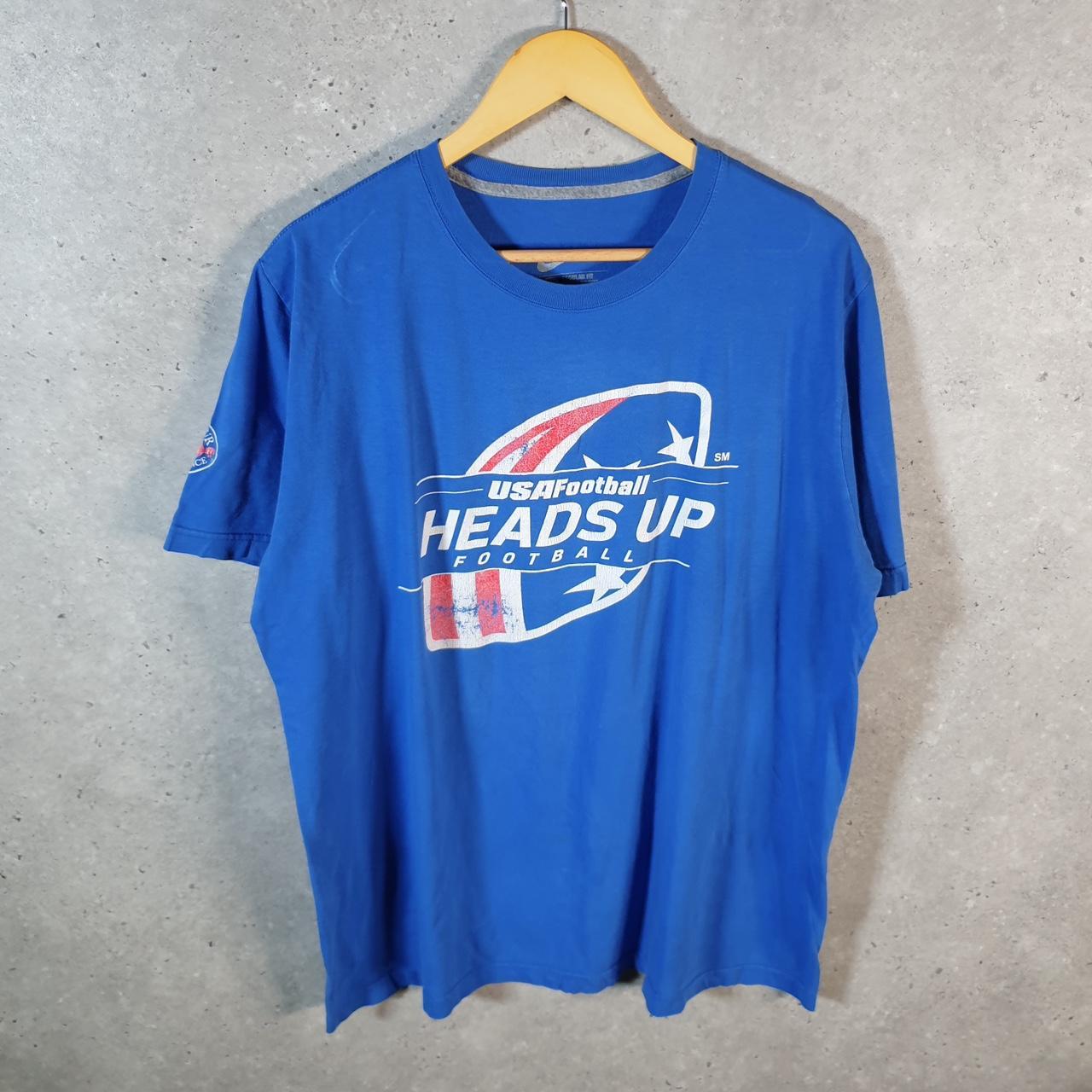 Vintage Nike USA Football T Shirt Men’s XL Blue Logo Swoosh Athletic