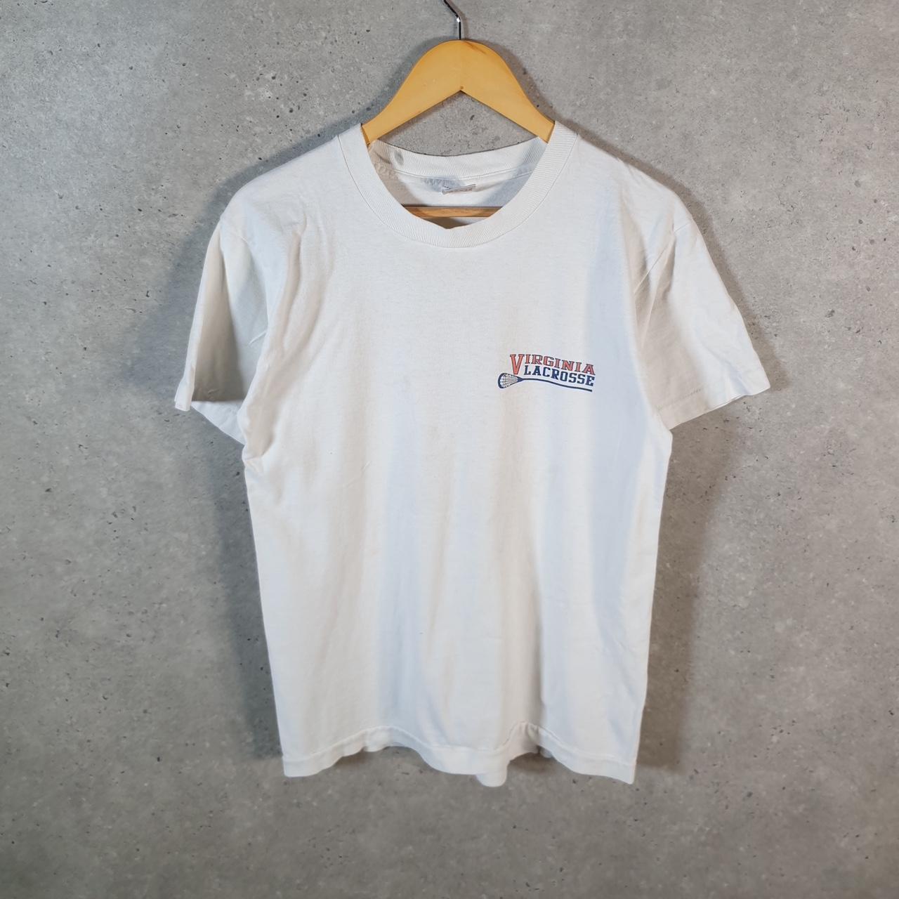 Vintage Fruit of the Loom Virginia Lacrosse 90s Single Stitch T Shirt Men’s Medium White