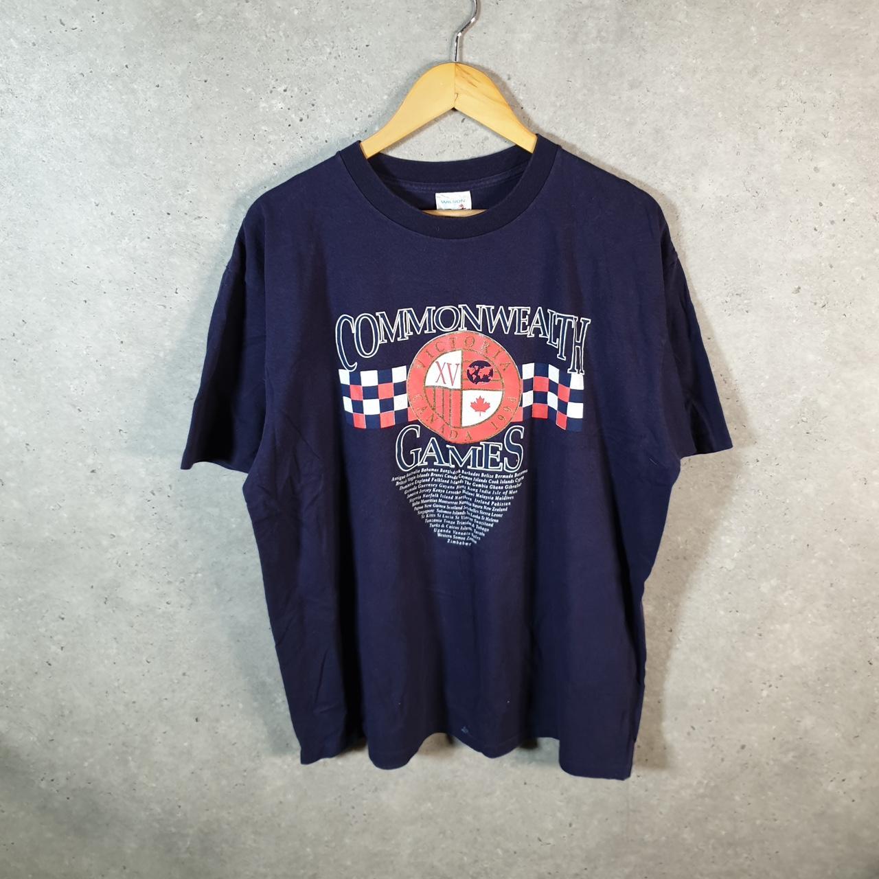 Vintage Wilson Commonwealth Games 1994 Canada USA Single Stitch T Shirt Men’s XL Blue