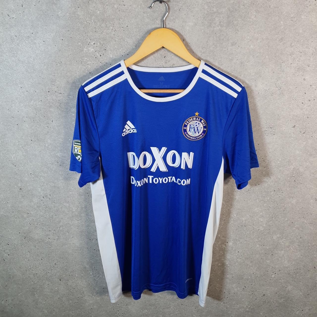 Adidas Federal Way Aeroready Football Soccer T Shirt Jersey Mens Medium Blue
