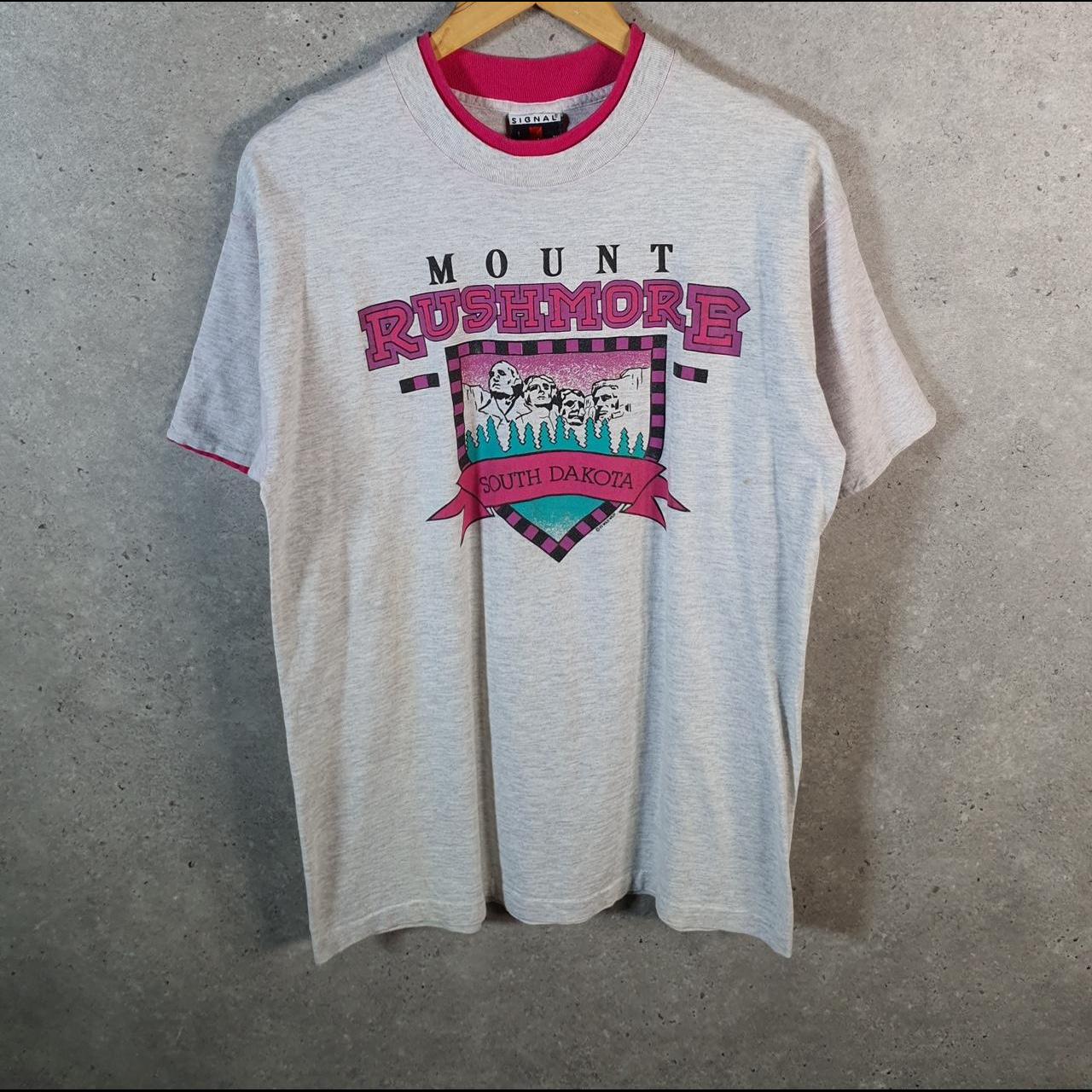 Vintage Signal Mount Rushmore South Dakota 90s USA Single Stitch T Shirt Men’s Large Grey C7874