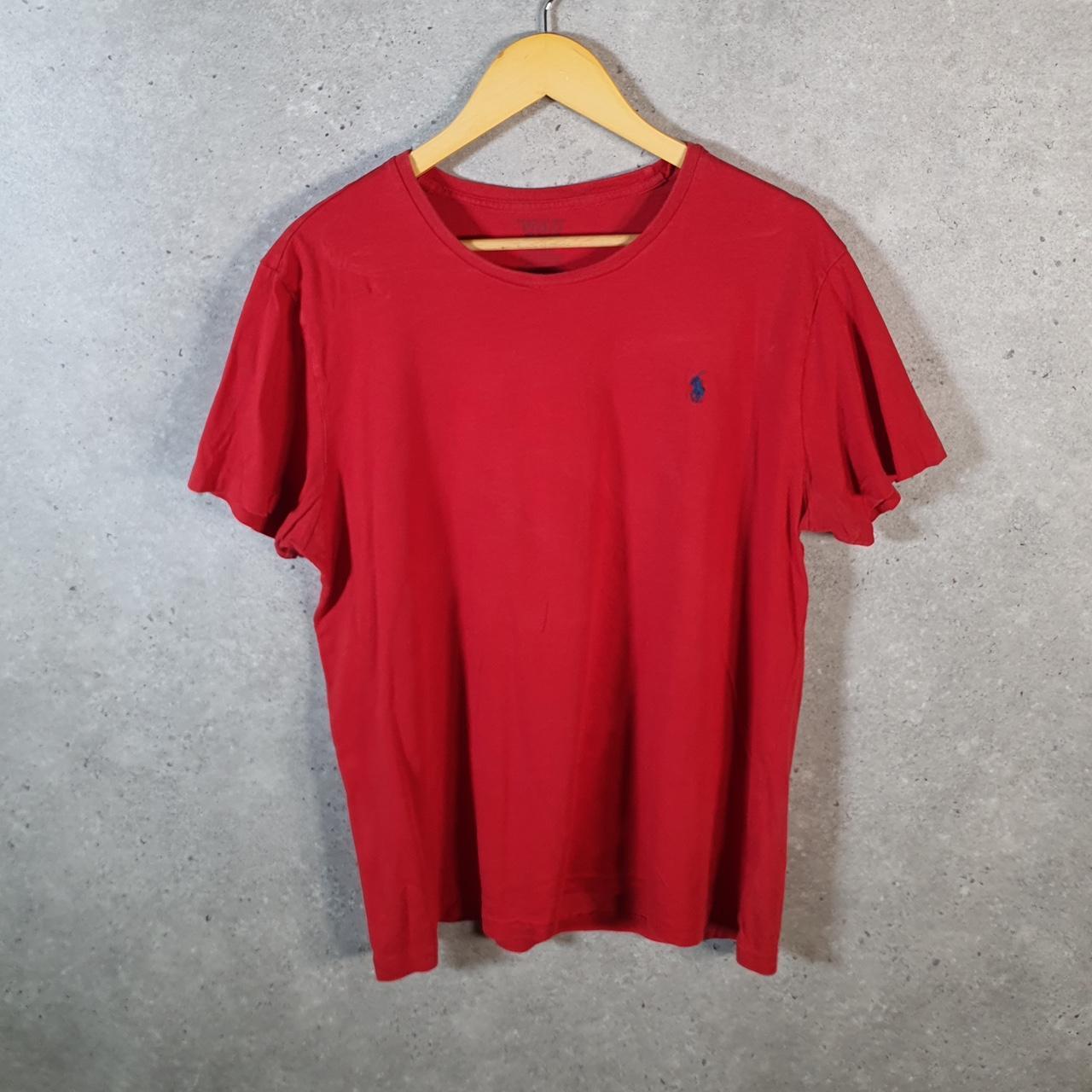 Vintage Ralph Lauren Polo T Shirt Men’s Large Red Embroidered Pony Classic Fit C9094