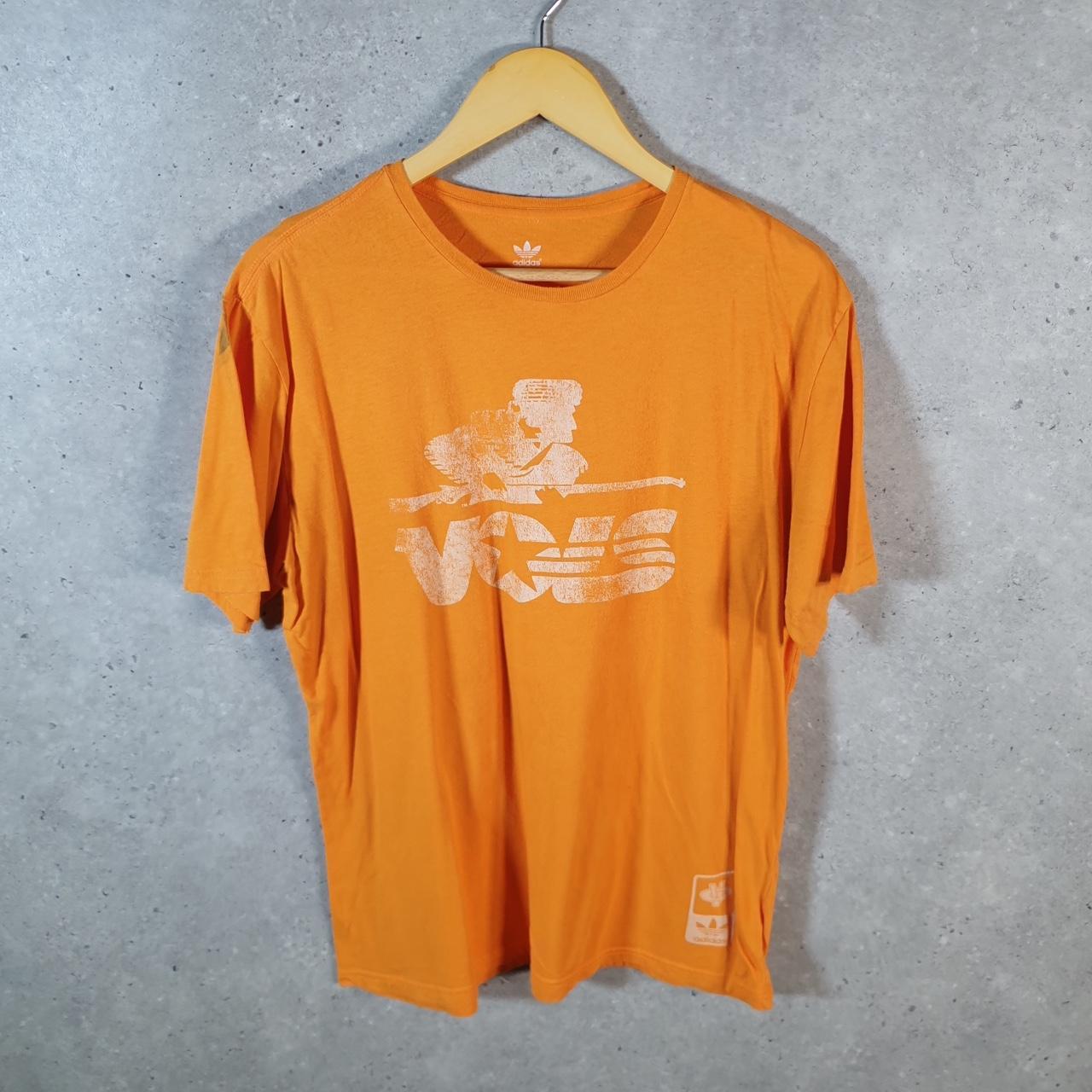 Vintage Adidas Pro Sport Trefoil Retro T Shirt Men’s Large Orange Logo Athletic