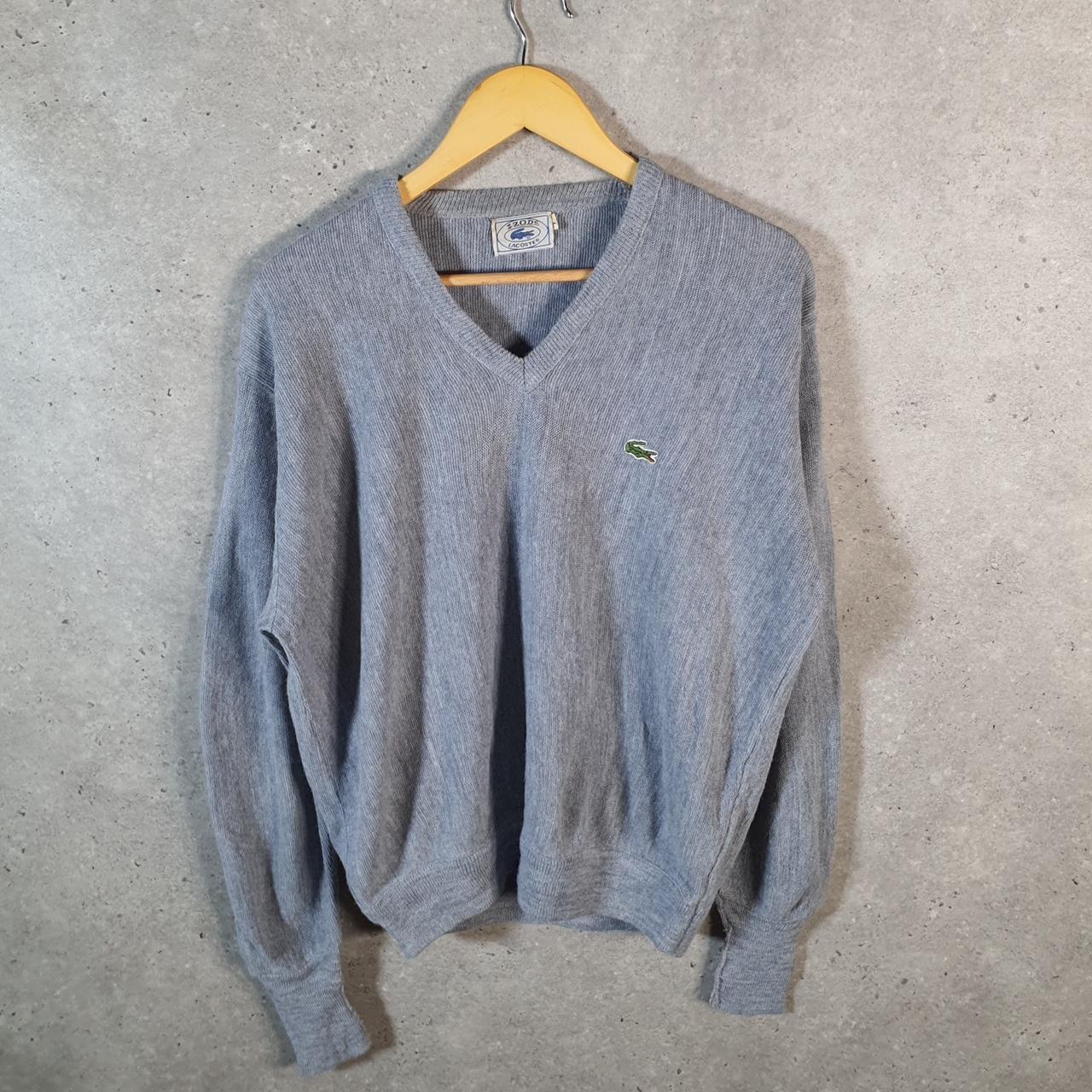 Vintage Izod Lacoste 90s Sweatshirt Men’s L Grey Pullover Logo Y2K Jumper Logo Casual