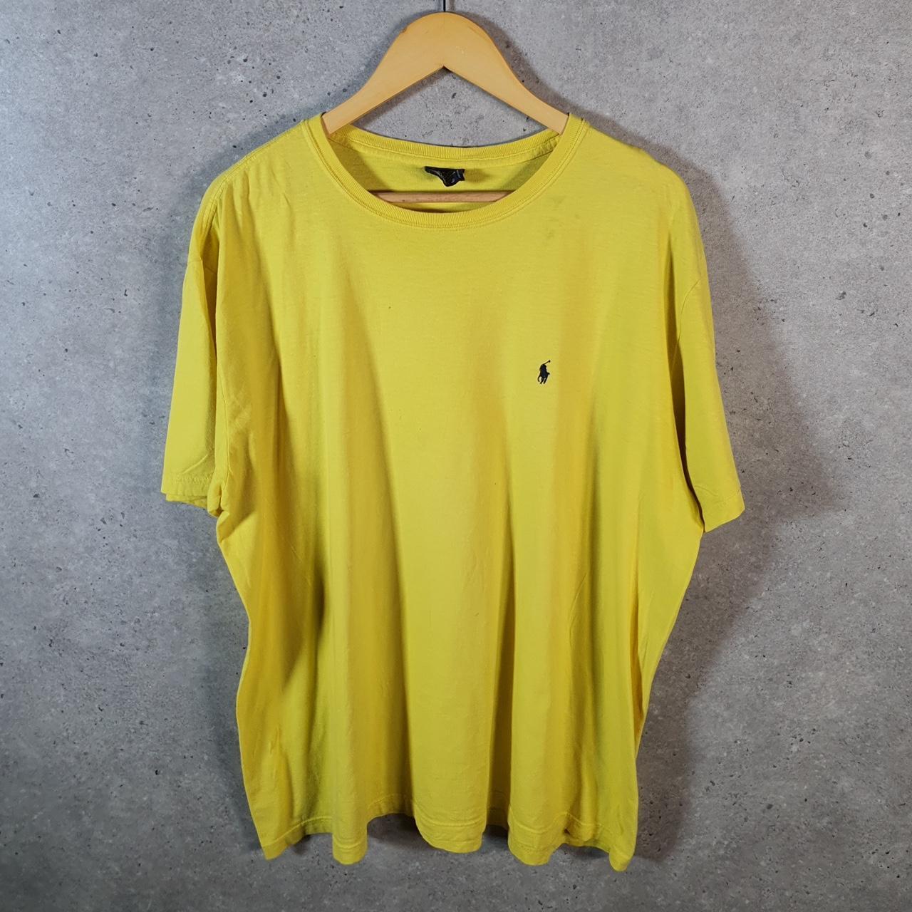 Vintage Ralph Lauren Polo T Shirt Men’s XL Yellow Embroidered Classic Fit Pony C9078