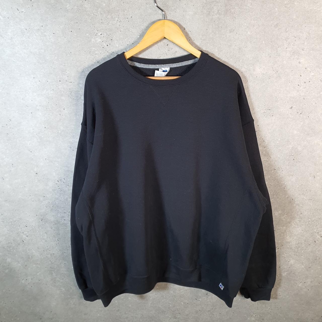 Vintage Russell Athletic Blank Sweatshirt Men’s 2XL Black Pullover Baggy