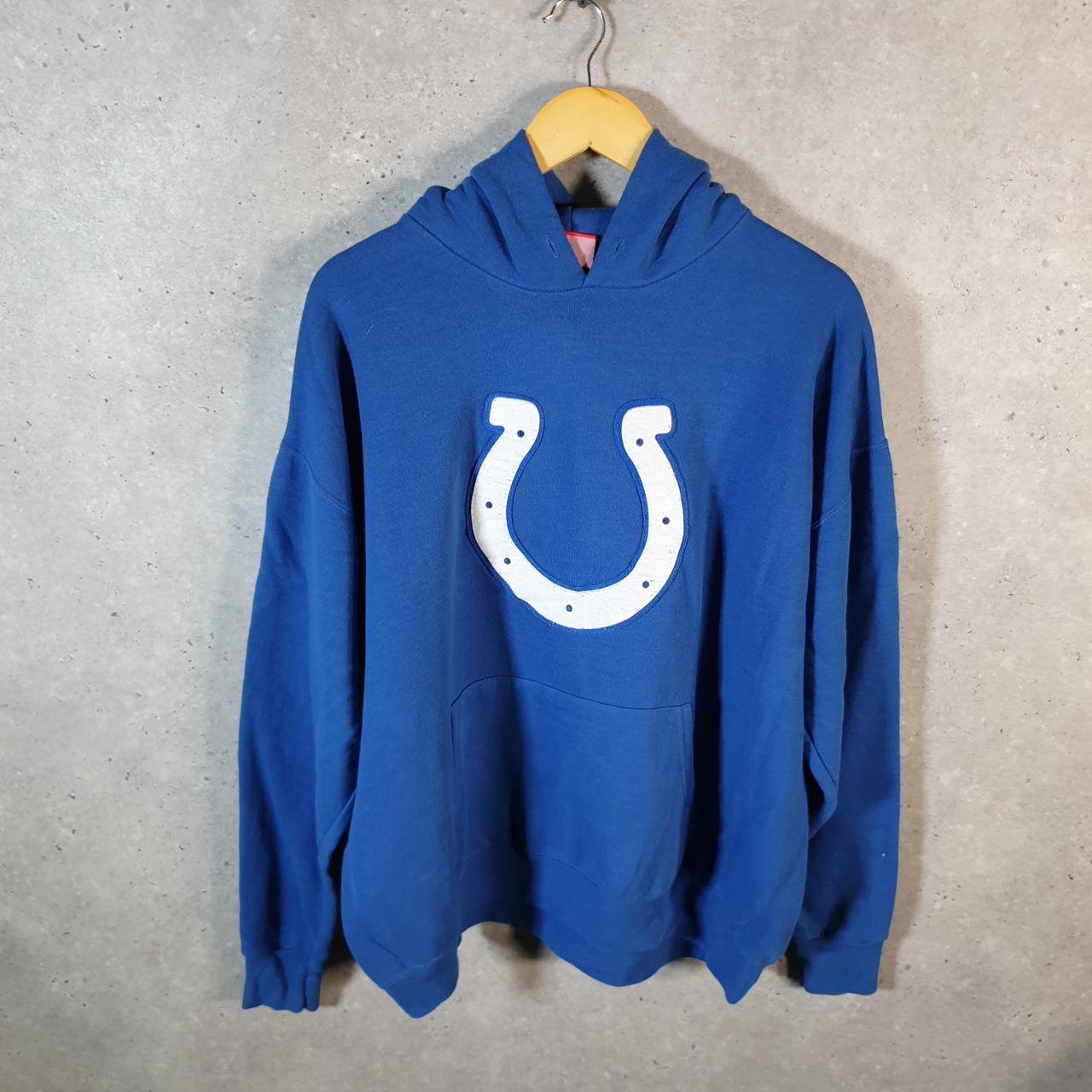 Vintage NFL Indianapolis Colts Hoodie Mens XL Blue Pullover USA Pro Sport
