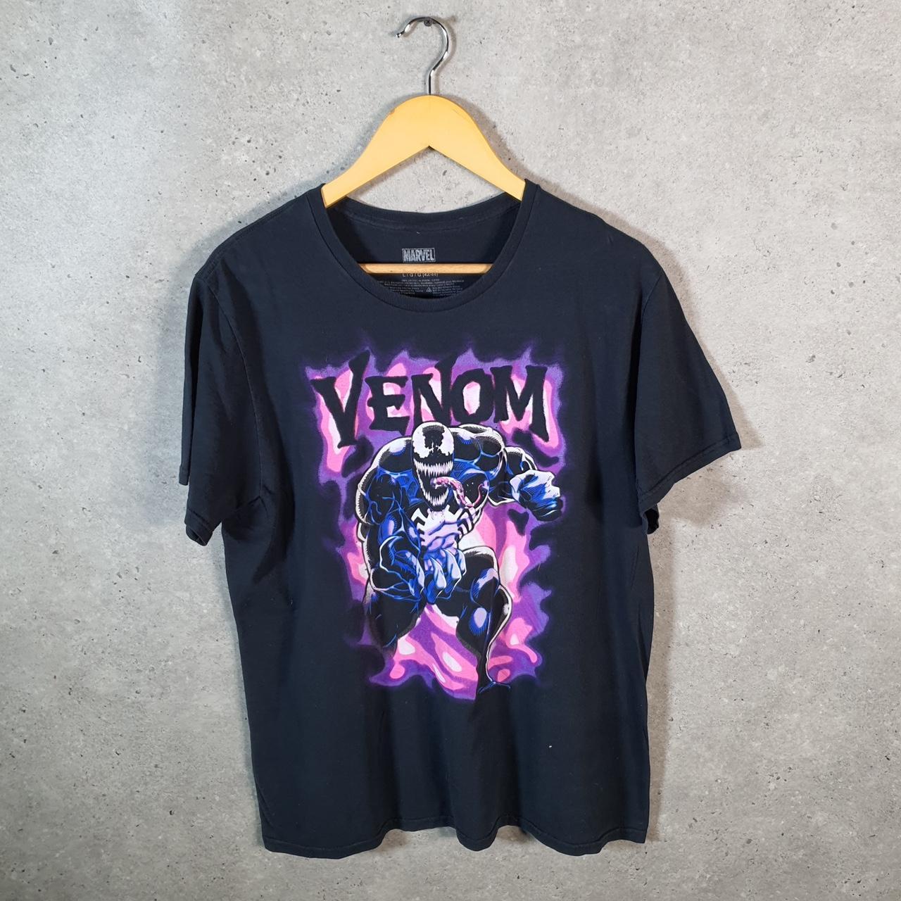 Vintage Marvel Venom T Shirt Shirt Men’s Large Black Logo Graphic Spellout C9589