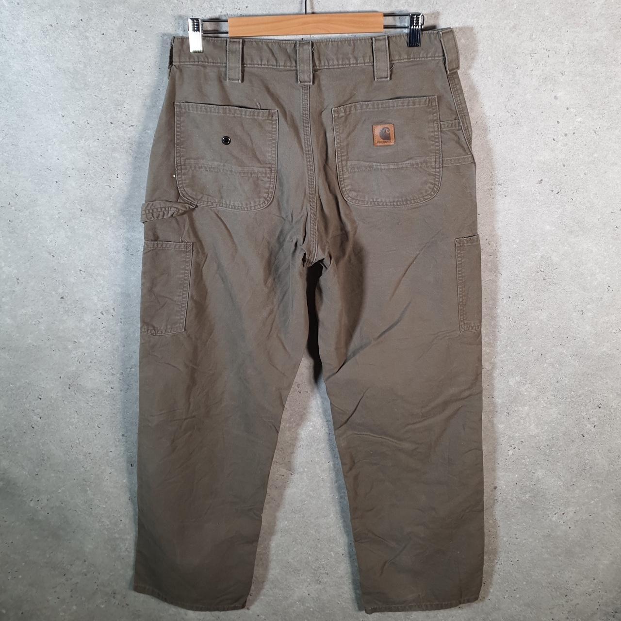 Vintage Carhartt Carpenter Trousers Mens W34 L32 Brown Original Dungaree Fit Workwear USA