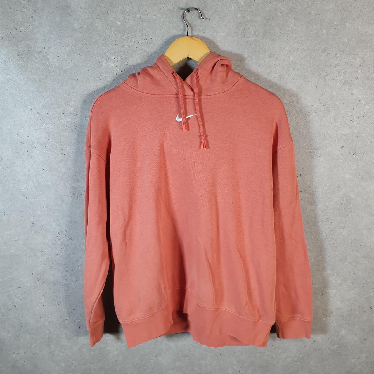 Vintage Nike Centre Swoosh Hoodie Men’s Small Pink Embroidered Y2K Pullover