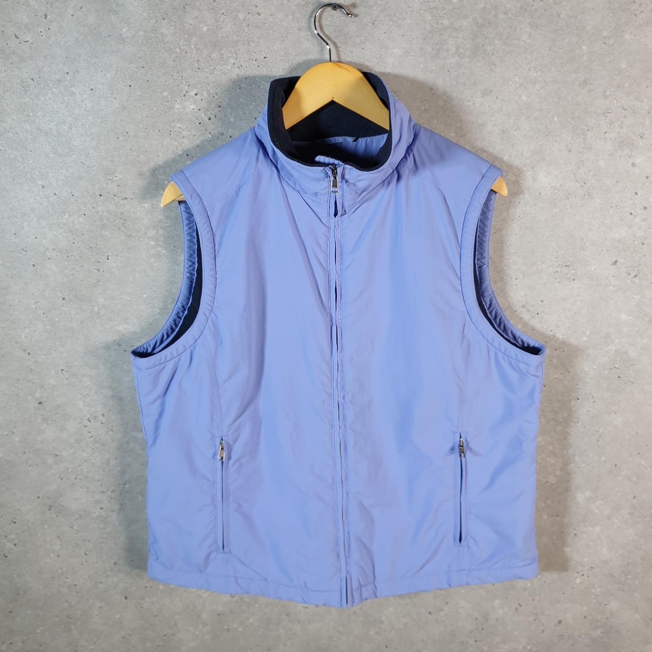 Vintage L.L. Bean Gilet Vest Jacket Womens Large Blue Waterproof Shell