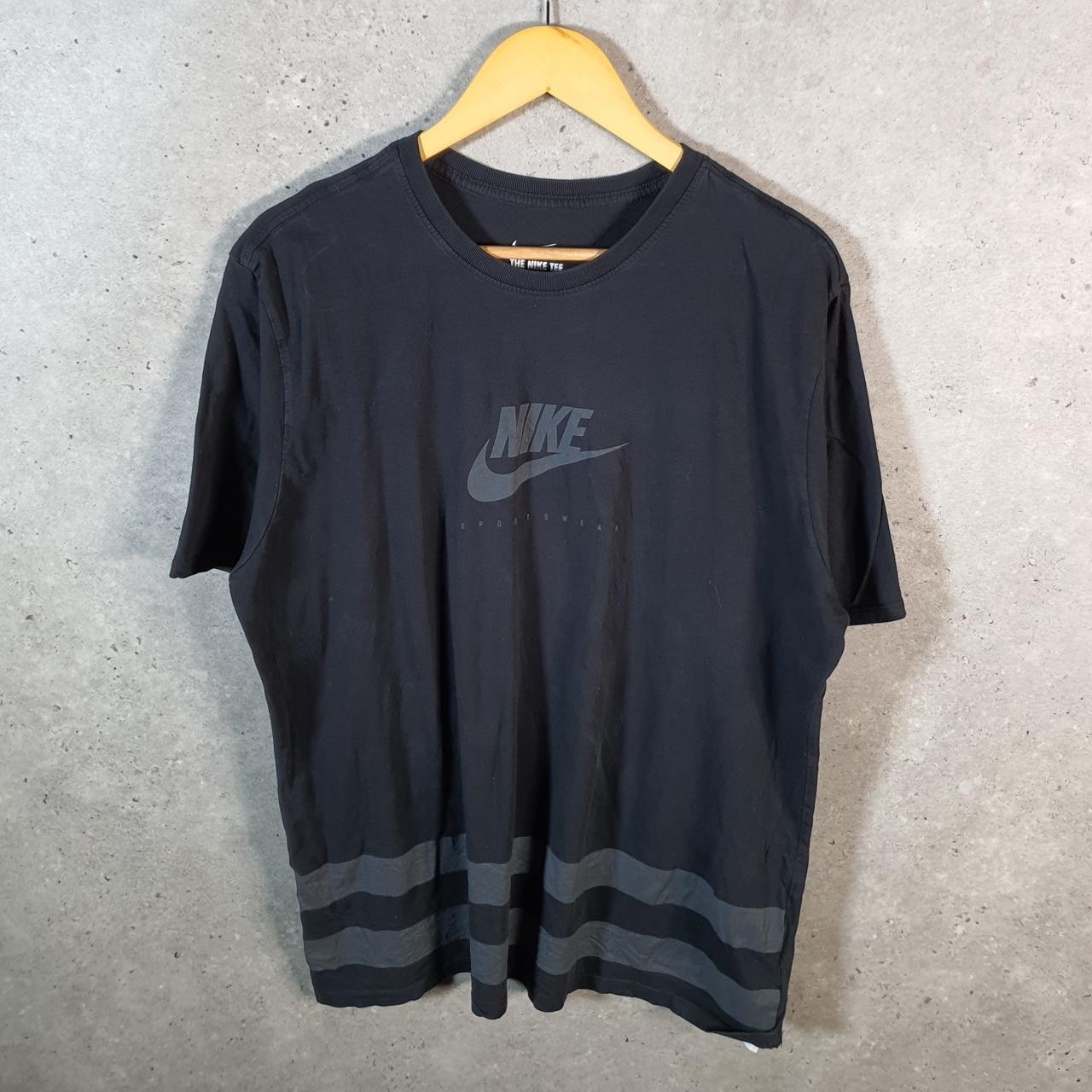 Vintage Nike Club Spellout Graphic T Shirt Men’s XL Black Swoosh Athletic