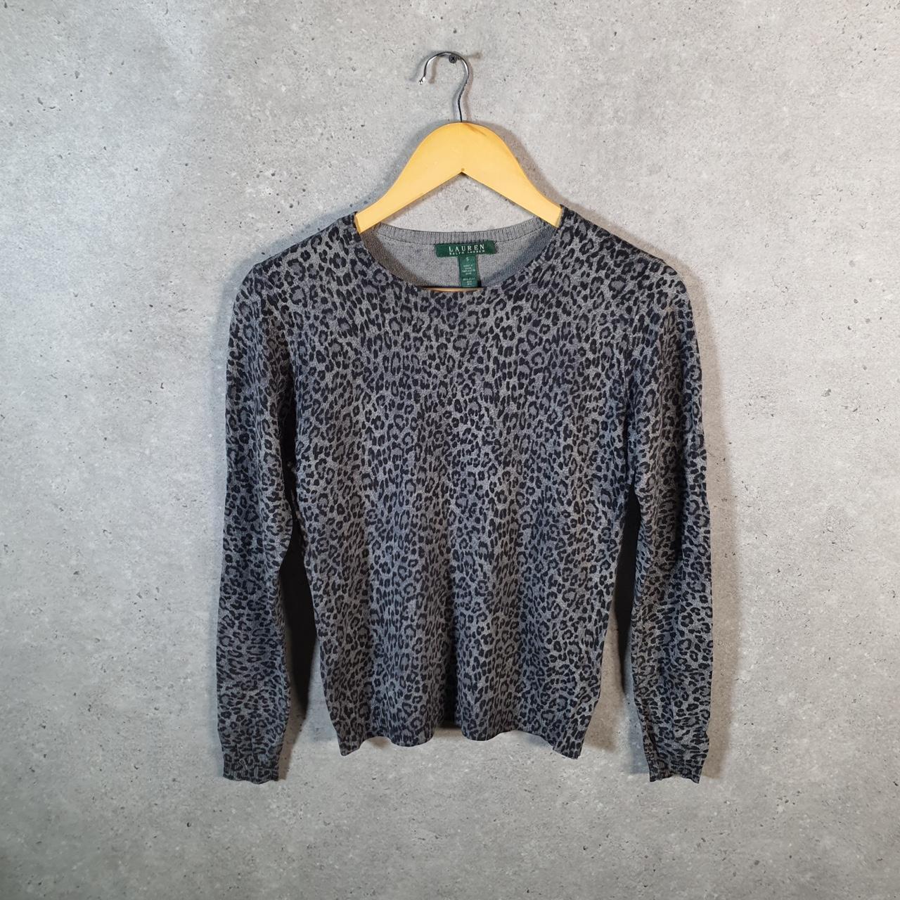 Vintage Ralph Lauren Polo Knit Sweater Womens Small Grey Cotton Pullover