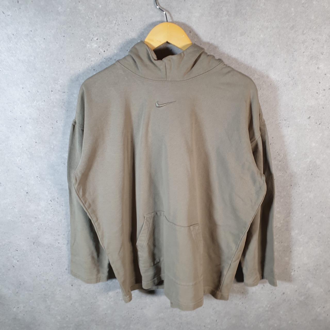 Vintage Nike Centre Swoosh Hoodie Men’s Small Brown Embroidered Y2K Pullover