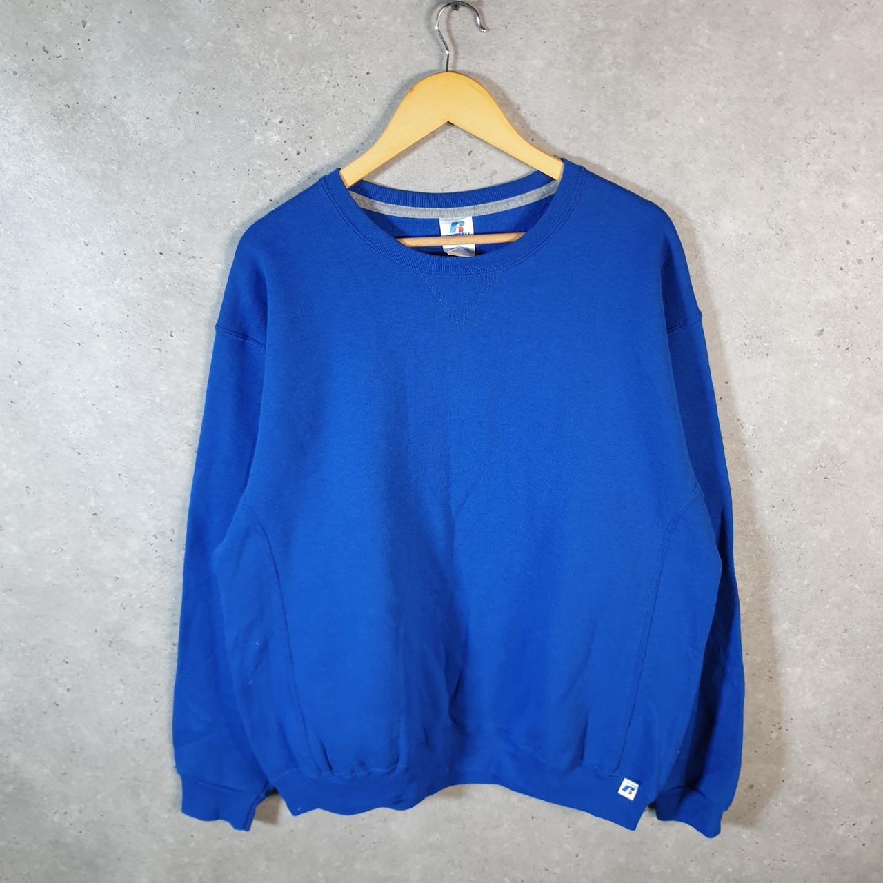 Vintage Russell Athletic Blank Baggy Sweatshirt Men’s Large Blue Pullover