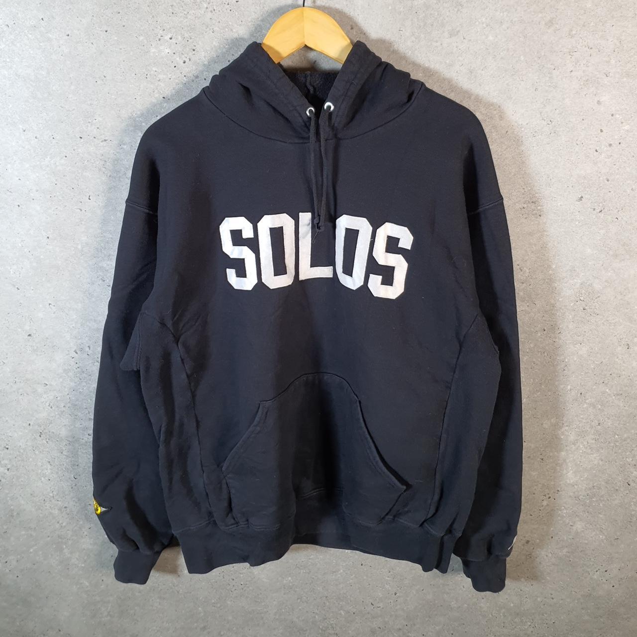 Vintage Russell Athletic Pro 10 Solos Hoodie Men’s Large Black Pullover Baggy