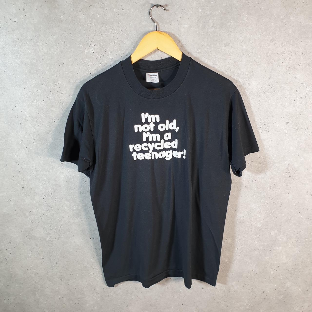 Vintage Stedman Im Not Old 90s USA Single Stitch T Shirt Men’s Large Black C8761
