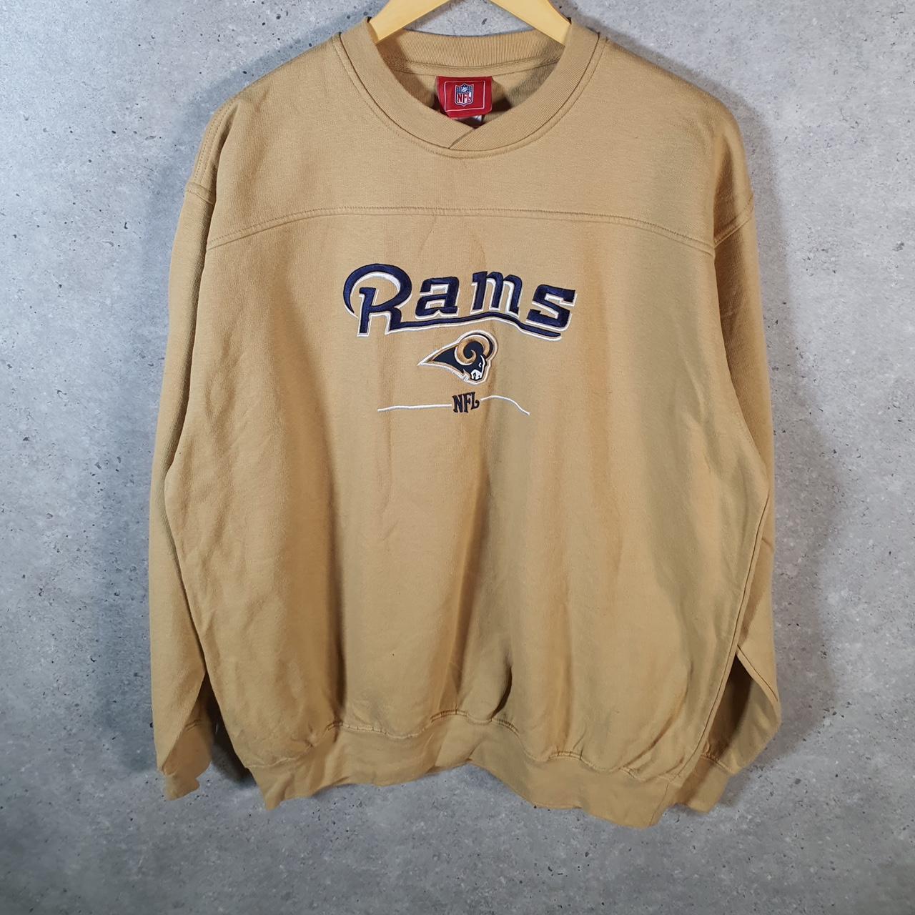 Vintage NFL St Louis Rams Embroidered Sweatshirt Men’s Large Orange USA Pro Sport