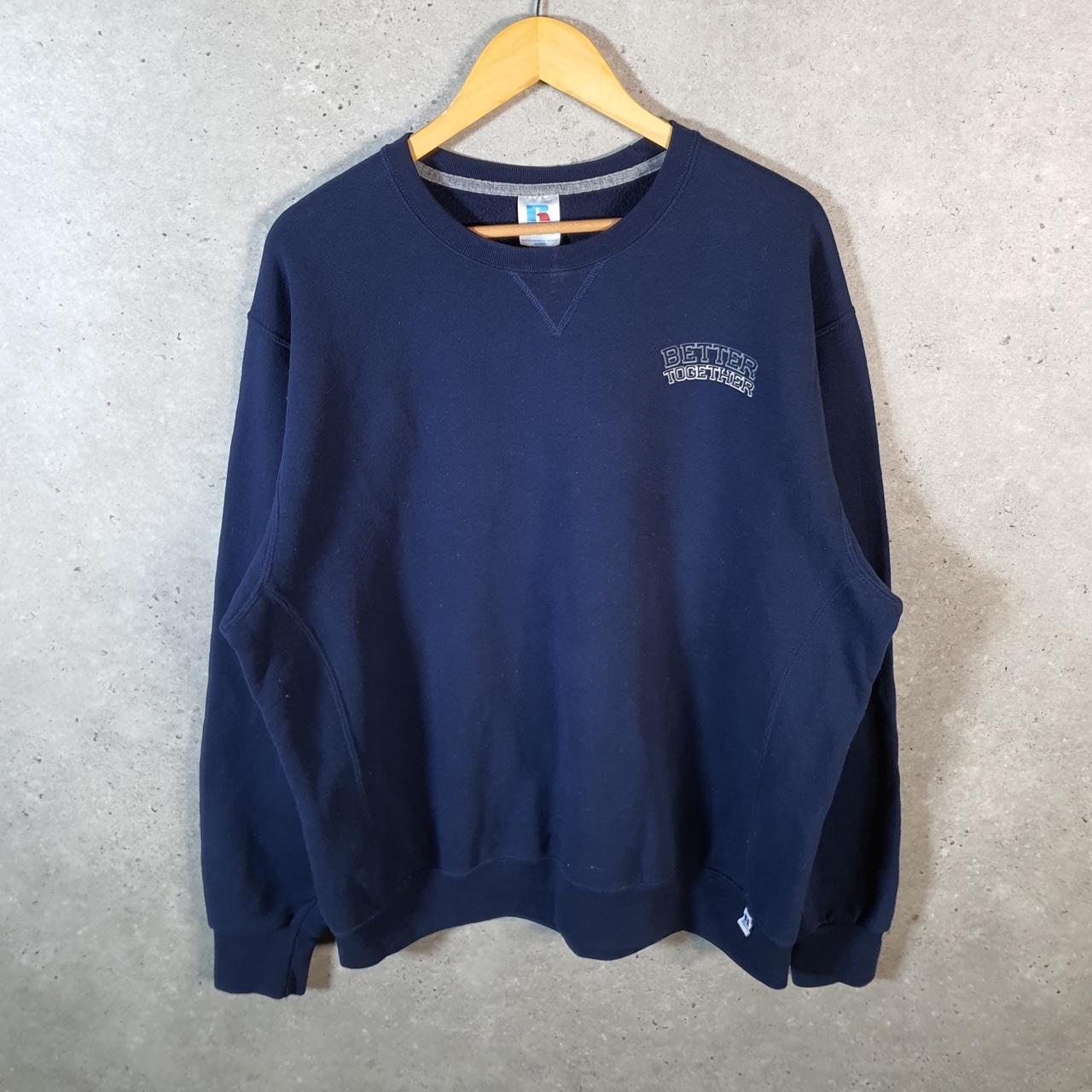 Vintage Russell Athletic Better Together Blank Sweatshirt Men’s XL Navy Blue Pullover