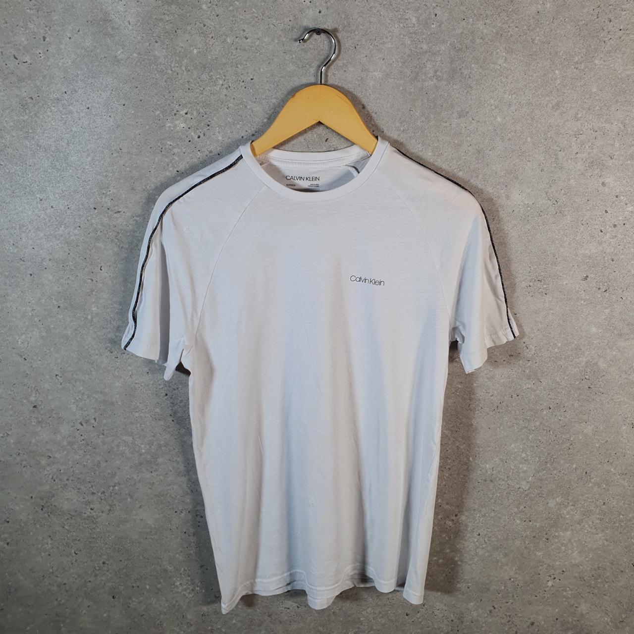 Vintage Calvin Klein Spellout T Shirt Men’s XS White Casual Sports C9834