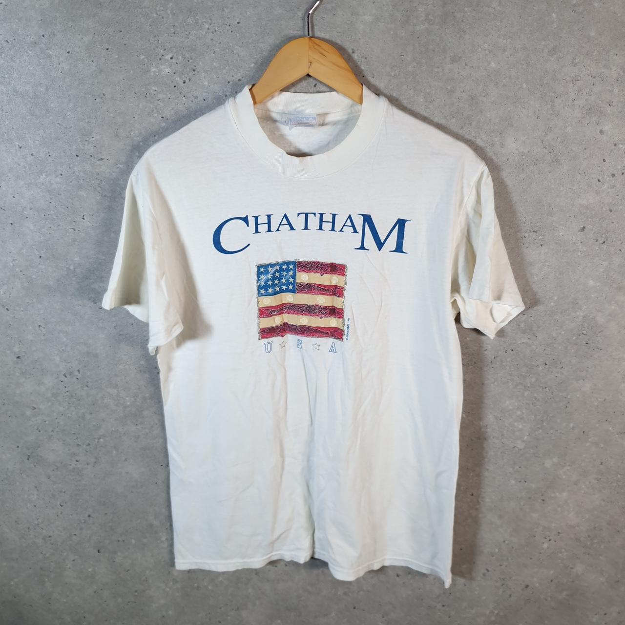 Vintage Hanes Beefy Chatham Gran Prints 1996 USA Single Stitch T Shirt Men’s Medium White Big Fish Vintage