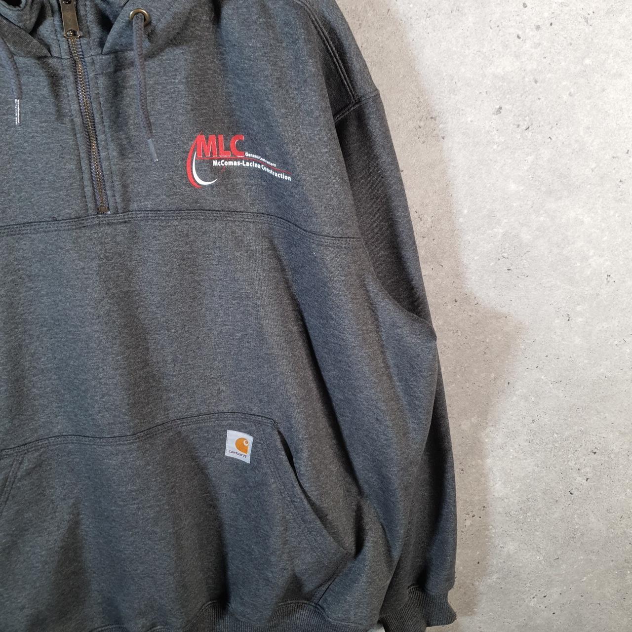 Vintage Carhartt Rain Defender Hoodie Men’s 2XL Grey 1/4 Zip Pullover Blank USA Loose Fit