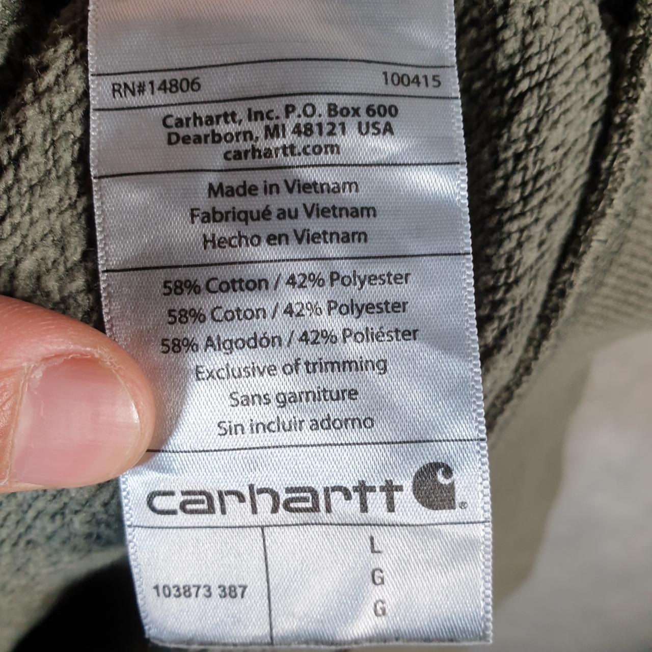 Vintage Carhartt Hoodie Womens Large Grey Pullover Blank USA Relaxed Fit