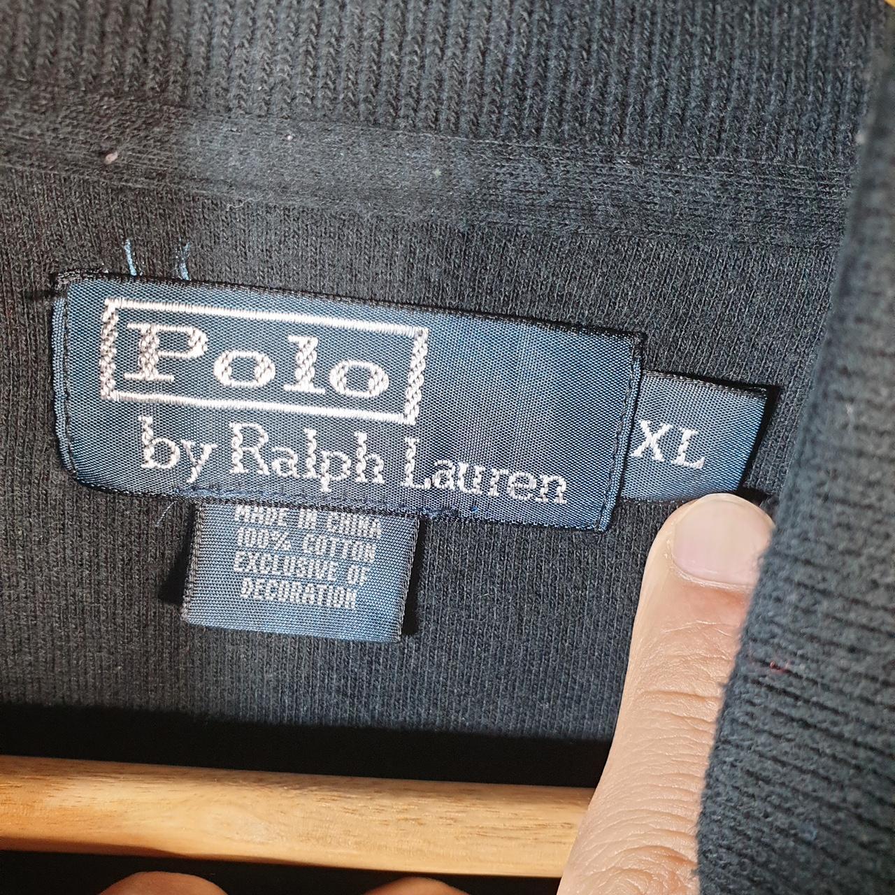 Vintage Ralph Lauren Polo 1/4 Zip Sweatshirt Men’s XL Black Cotton Pullover Pony