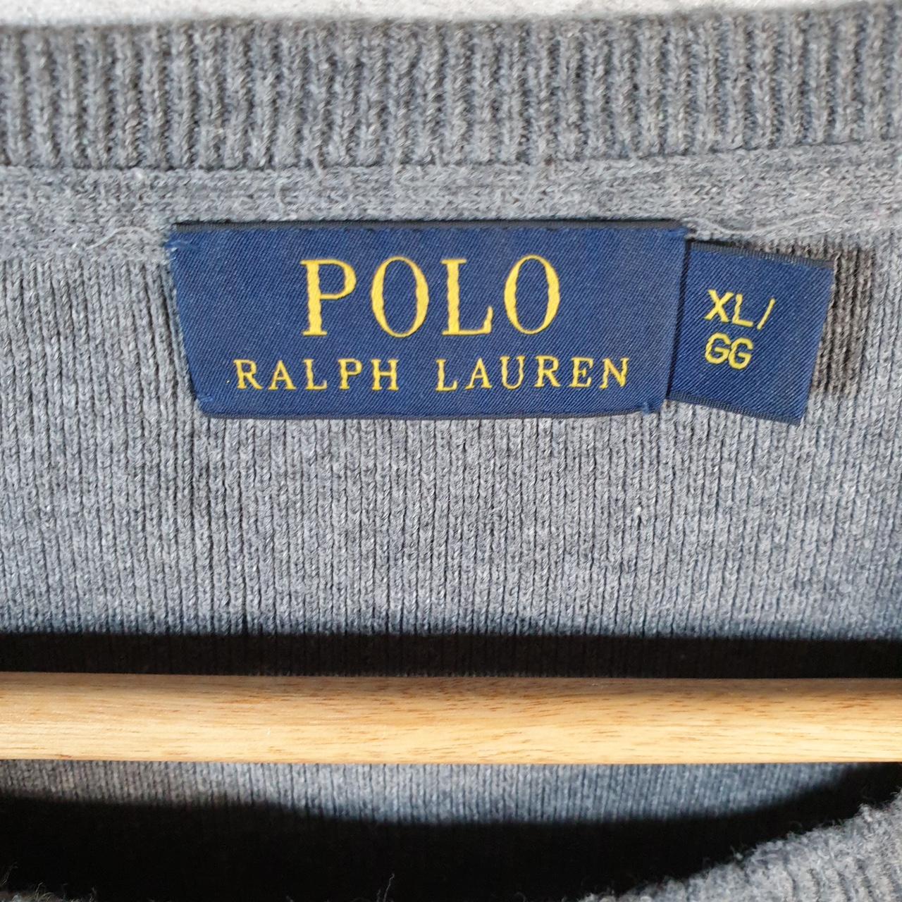 Vintage Ralph Lauren Polo Sweatshirt Men’s XL Grey Cotton Pullover Pony