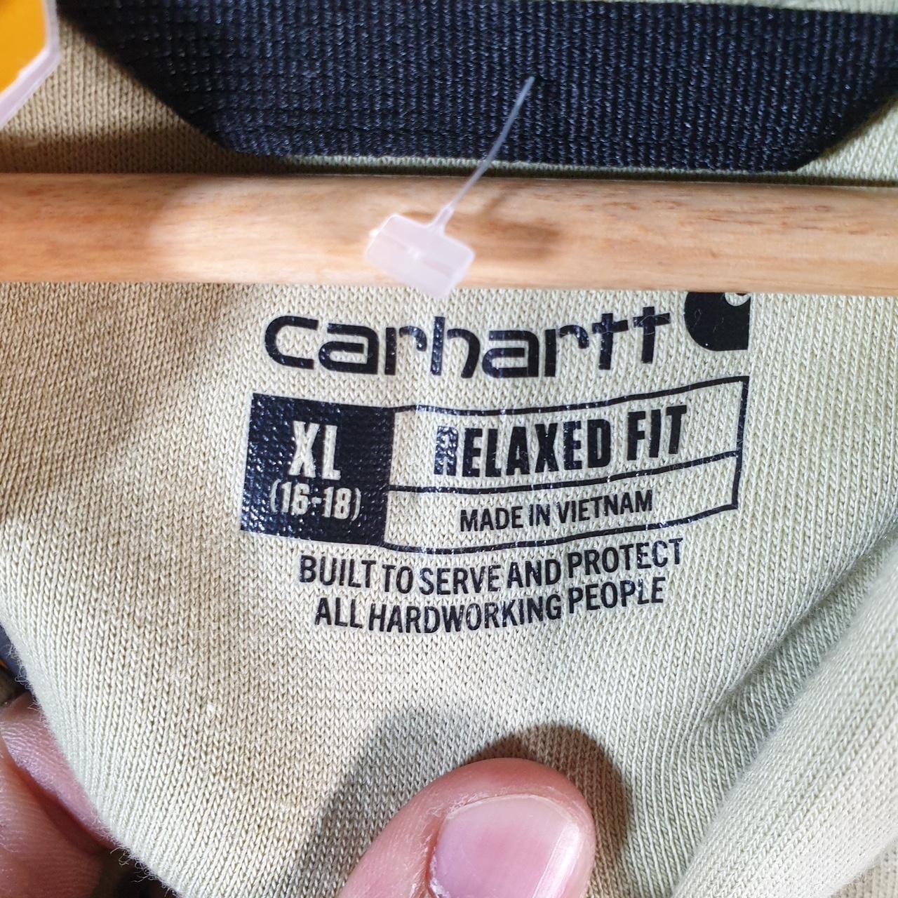 Vintage Carhartt Hoodie Womens XL Green Pullover Blank USA Relaxed Fit