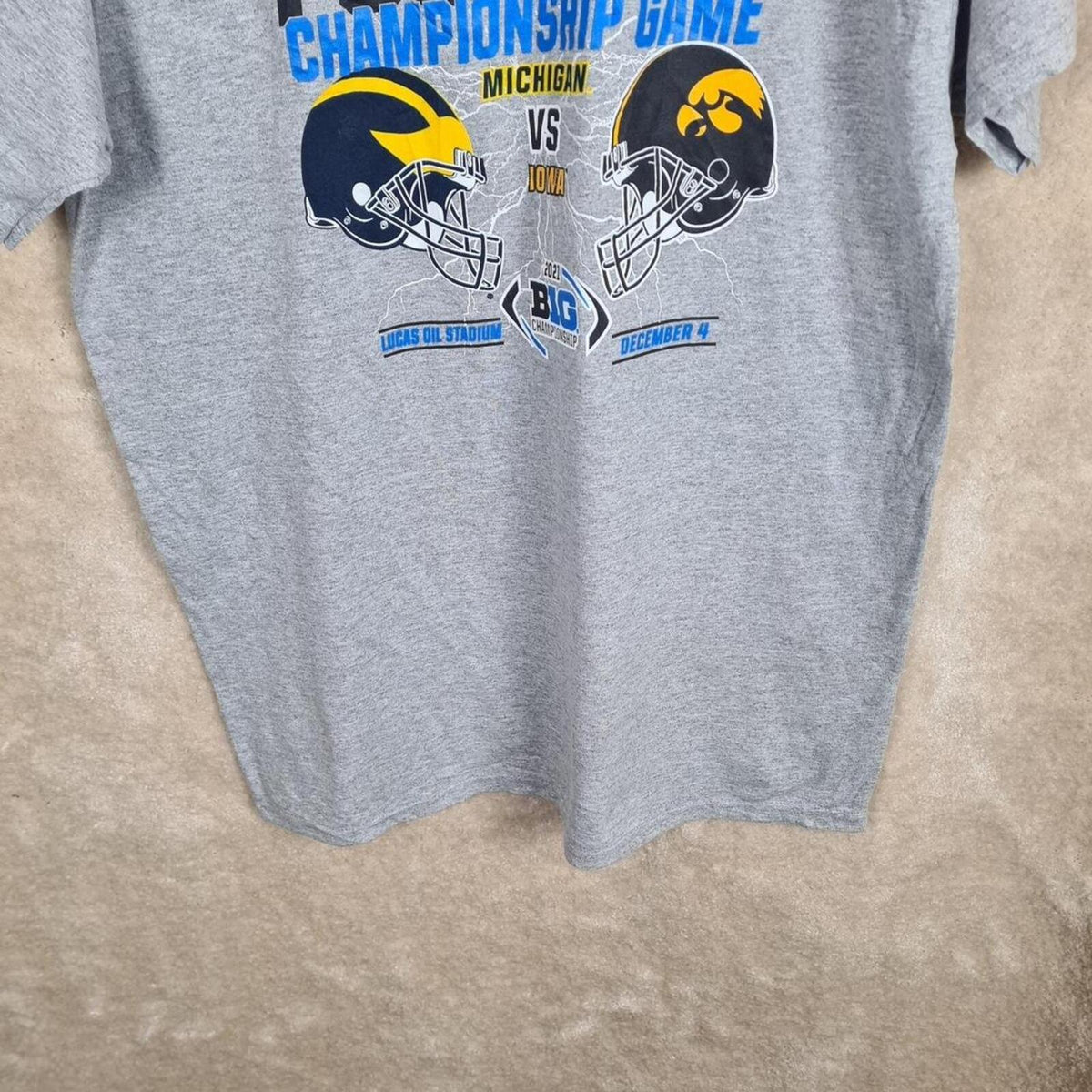 Champion 2021 Big Ten Football Championship Game T Shirt Mens Large Grey Z873