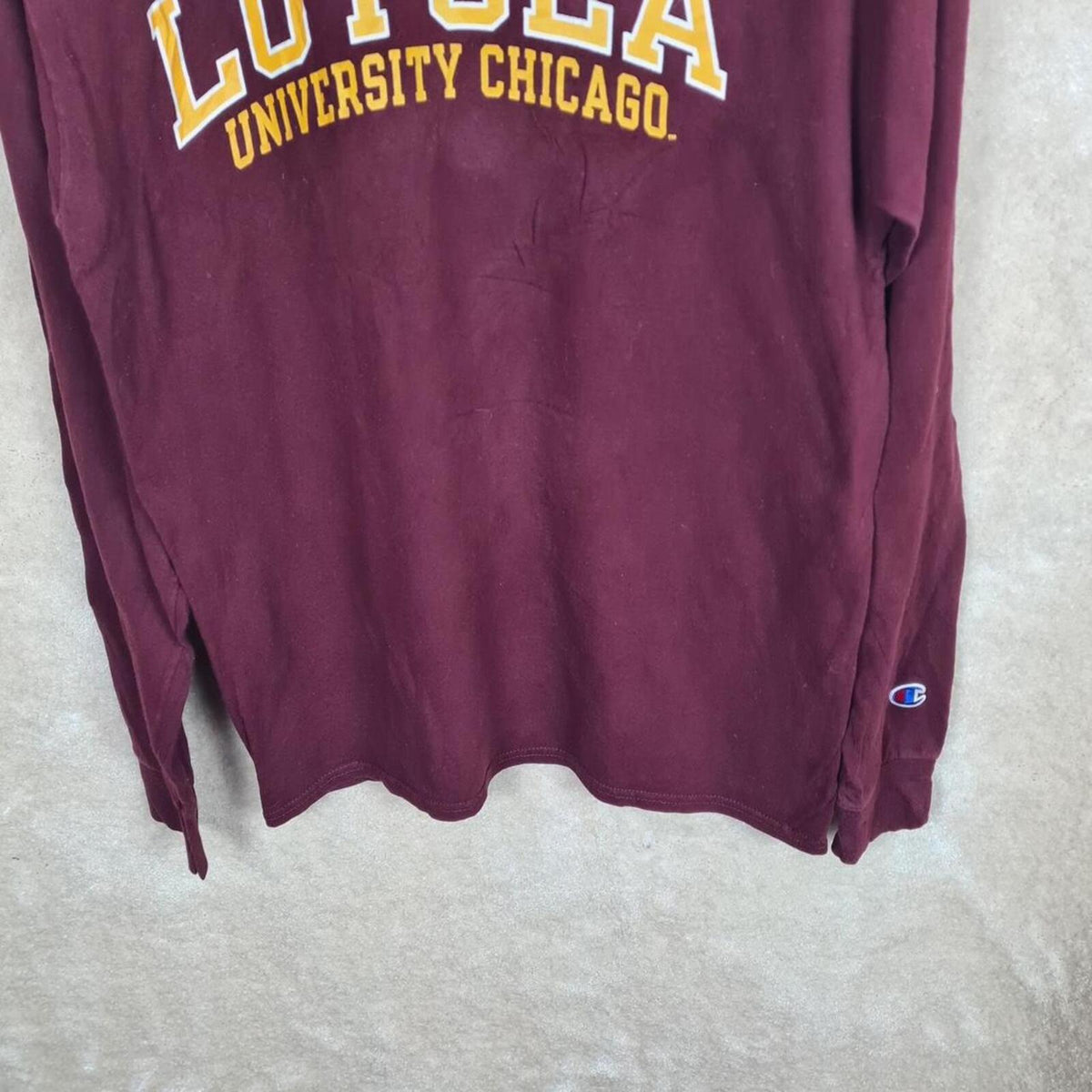 Champion Loyola University Chicago Long Sleeve T Shirt Mens Medium Logo Z872