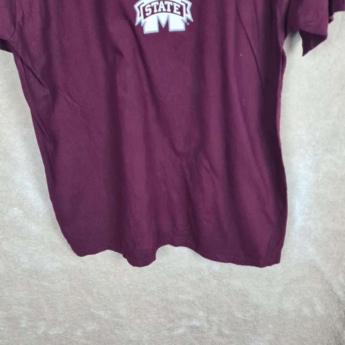 Adidas Mississippi State Bulldogs T Shirt Mens Large Burgundy Print Logo Z871