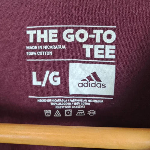 Adidas Mississippi State Bulldogs T Shirt Mens Large Burgundy Print Logo Z871