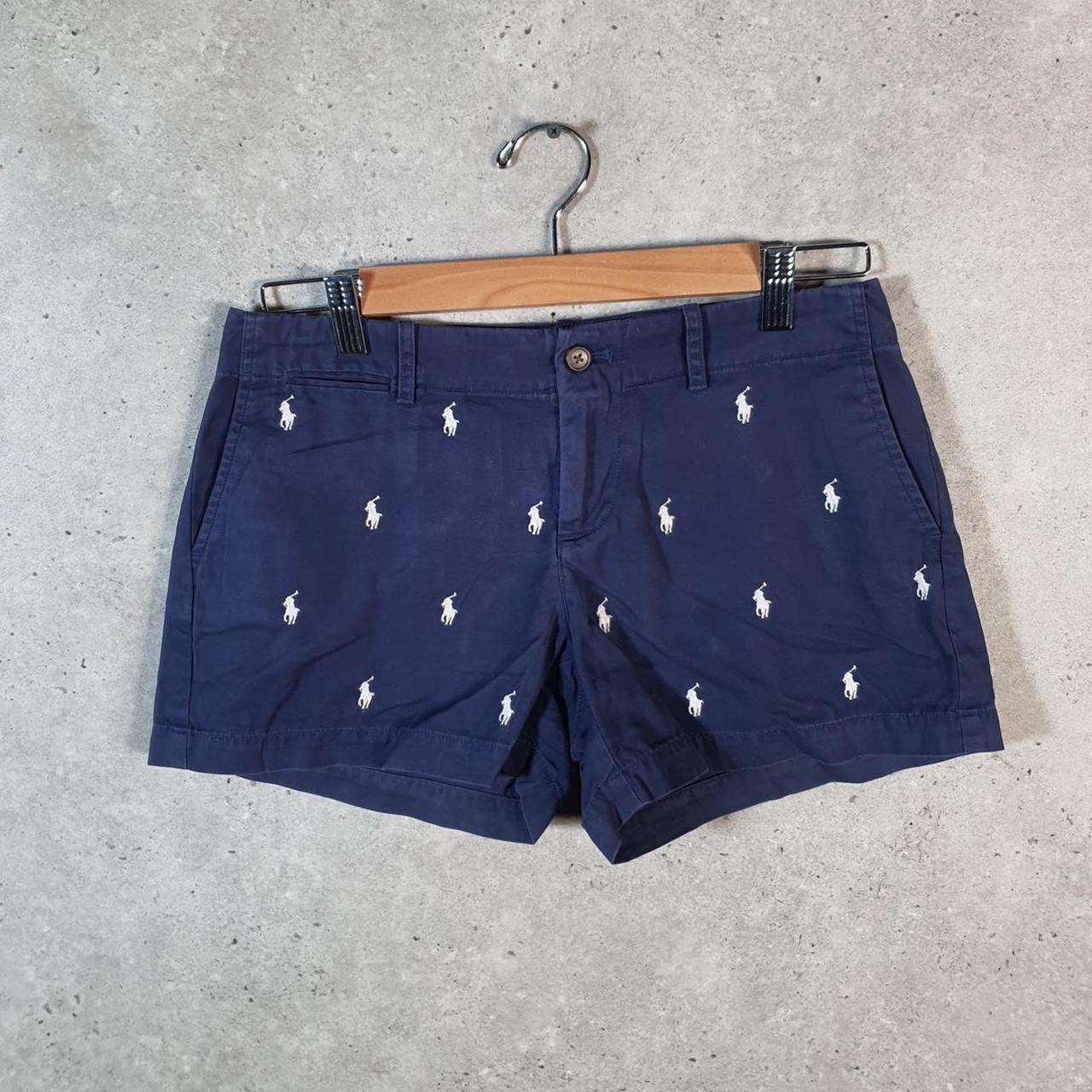 Vintage Ralph Lauren Polo All over Prints AOP Shorts Jorts Cargo Womens W30 Blue Baggy Cotton Big Fish Vintage