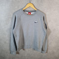 Vintage Nike Club Sweatshirt Men’s Medium Grey Swoosh Y2K Pullover Logo