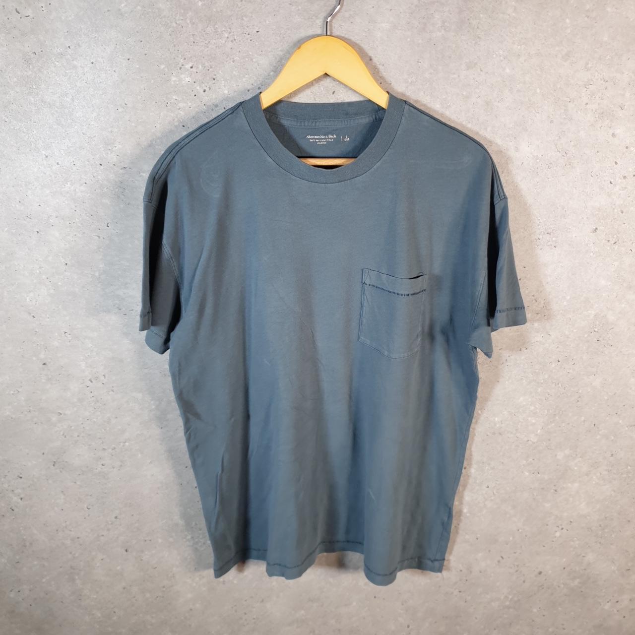 Vintage Abercrombie & Fitch Blank T Shirt Men’s Large Blue Casual Baggy C9944