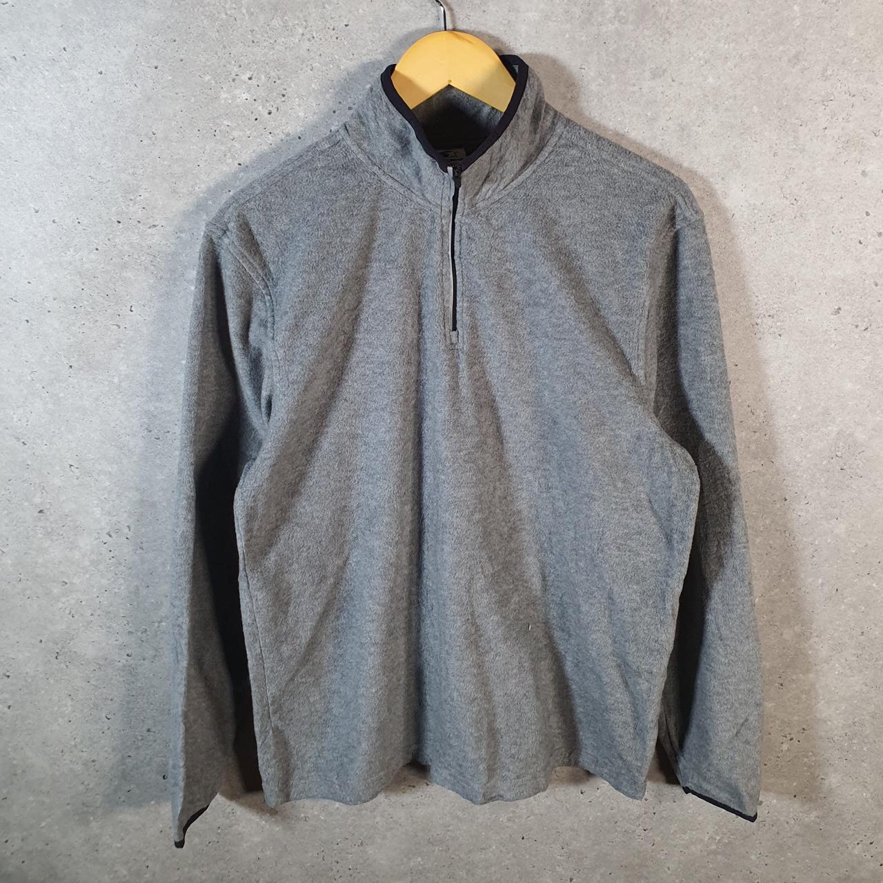 Vintage Starter Fleece Sweatshirt Jacket Mens Medium Grey 1/4 Zip