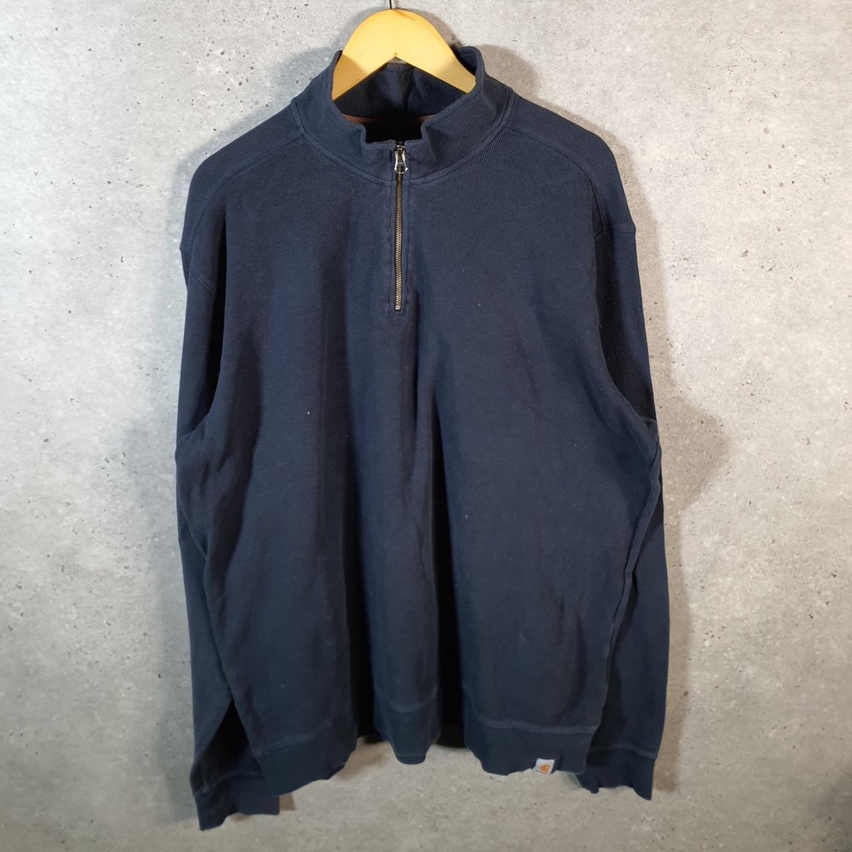 Vintage Carhartt 1/4 Zip Sweatshirt Men’s XL Tall Navy Blue Pullover Blank USA Relaxed Fit